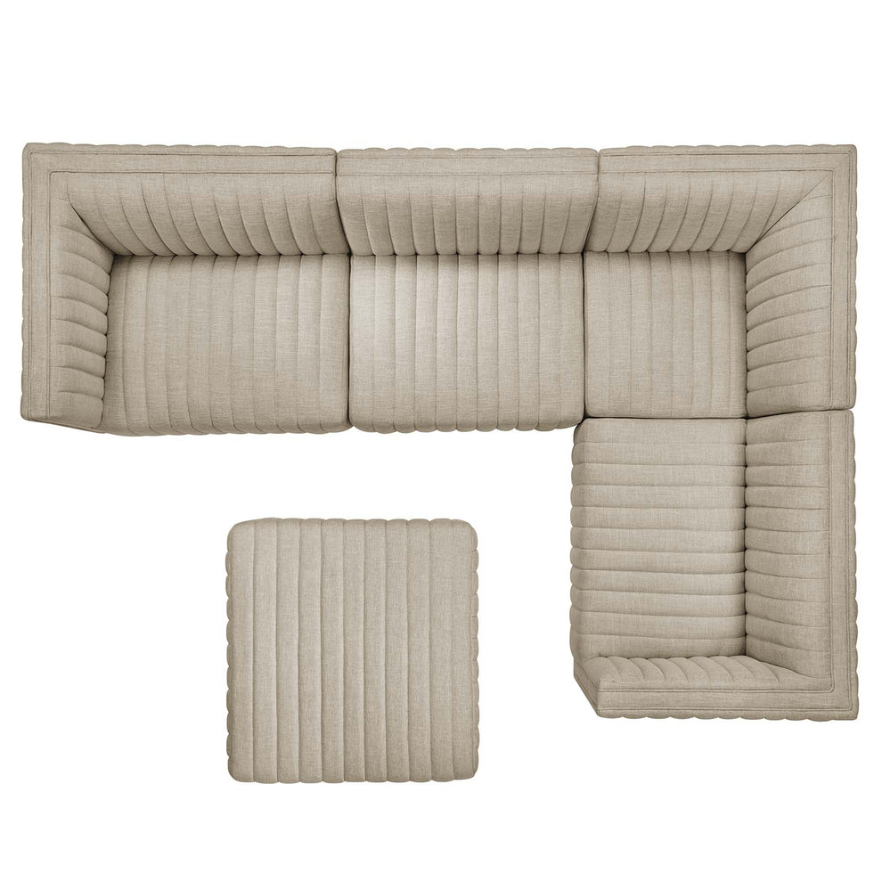 Conjure Channel Tufted Upholstered Fabric 5-Piece Sectional By Modway - EEI-5796 | Sectional | Modishstore - 10