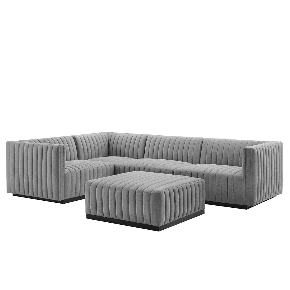 Conjure Channel Tufted Upholstered Fabric 5-Piece Sectional By Modway - EEI-5796 | Sectional | Modishstore - 17