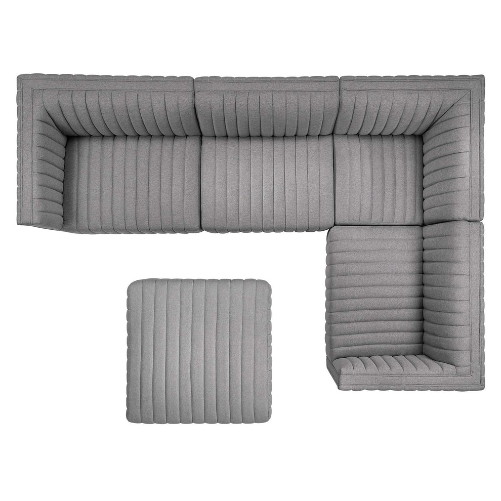 Conjure Channel Tufted Upholstered Fabric 5-Piece Sectional By Modway - EEI-5796 | Sectional | Modishstore - 26