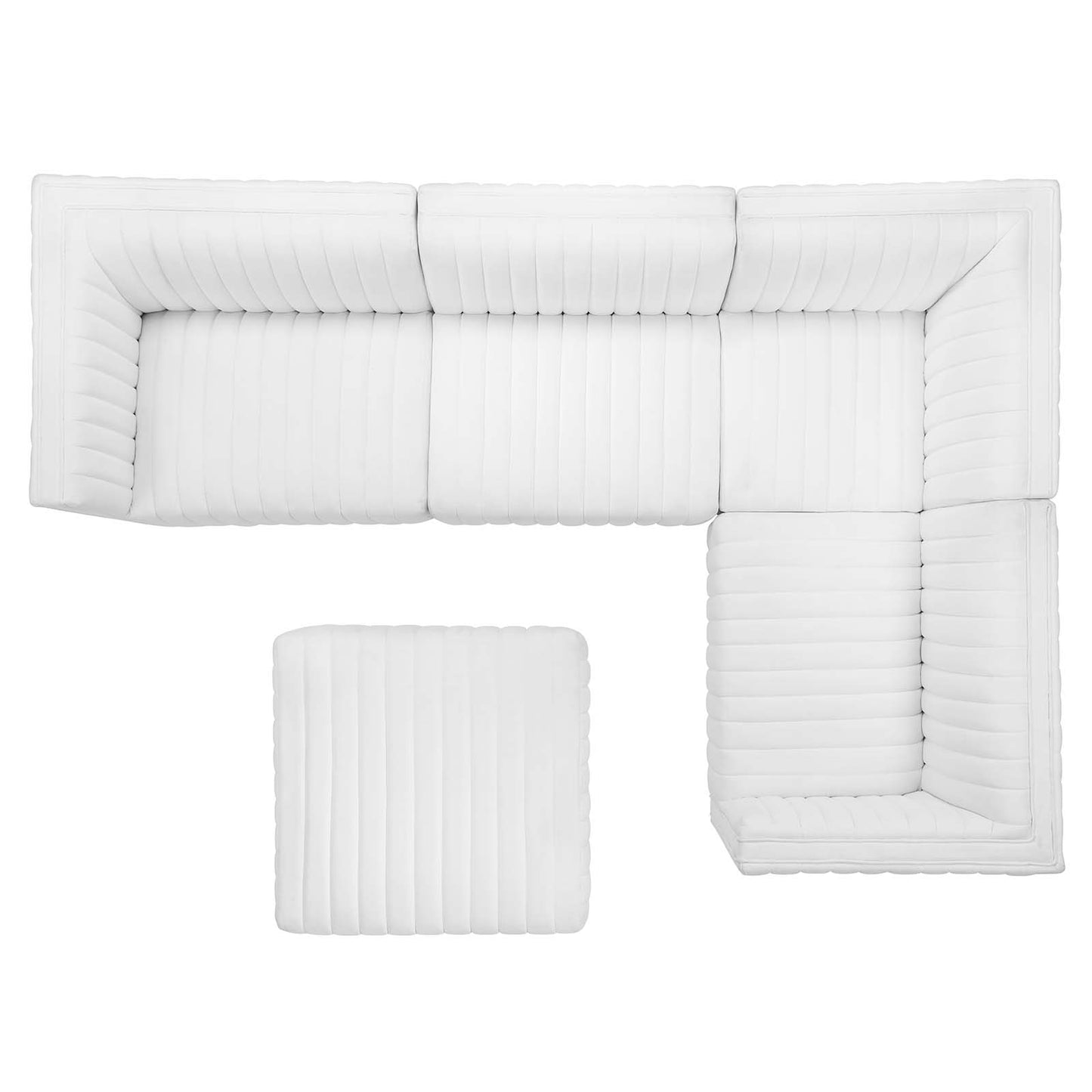 Conjure Channel Tufted Upholstered Fabric 5-Piece Sectional By Modway - EEI-5796 | Sectional | Modishstore - 42