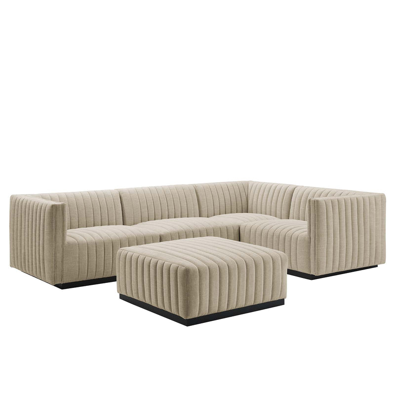 Conjure Channel Tufted Upholstered Fabric 5-Piece Sectional By Modway - EEI-5797 | Sectional | Modishstore - 1