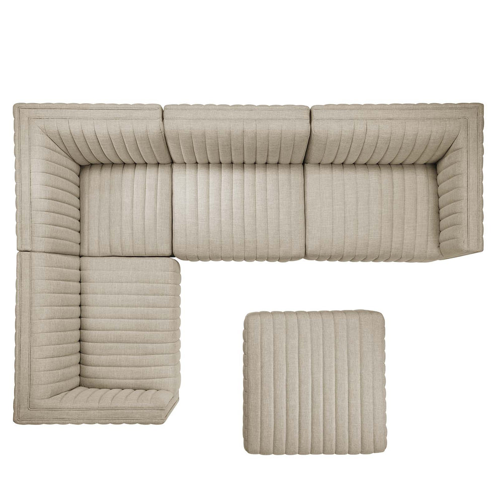 Conjure Channel Tufted Upholstered Fabric 5-Piece Sectional By Modway - EEI-5797 | Sectional | Modishstore - 10