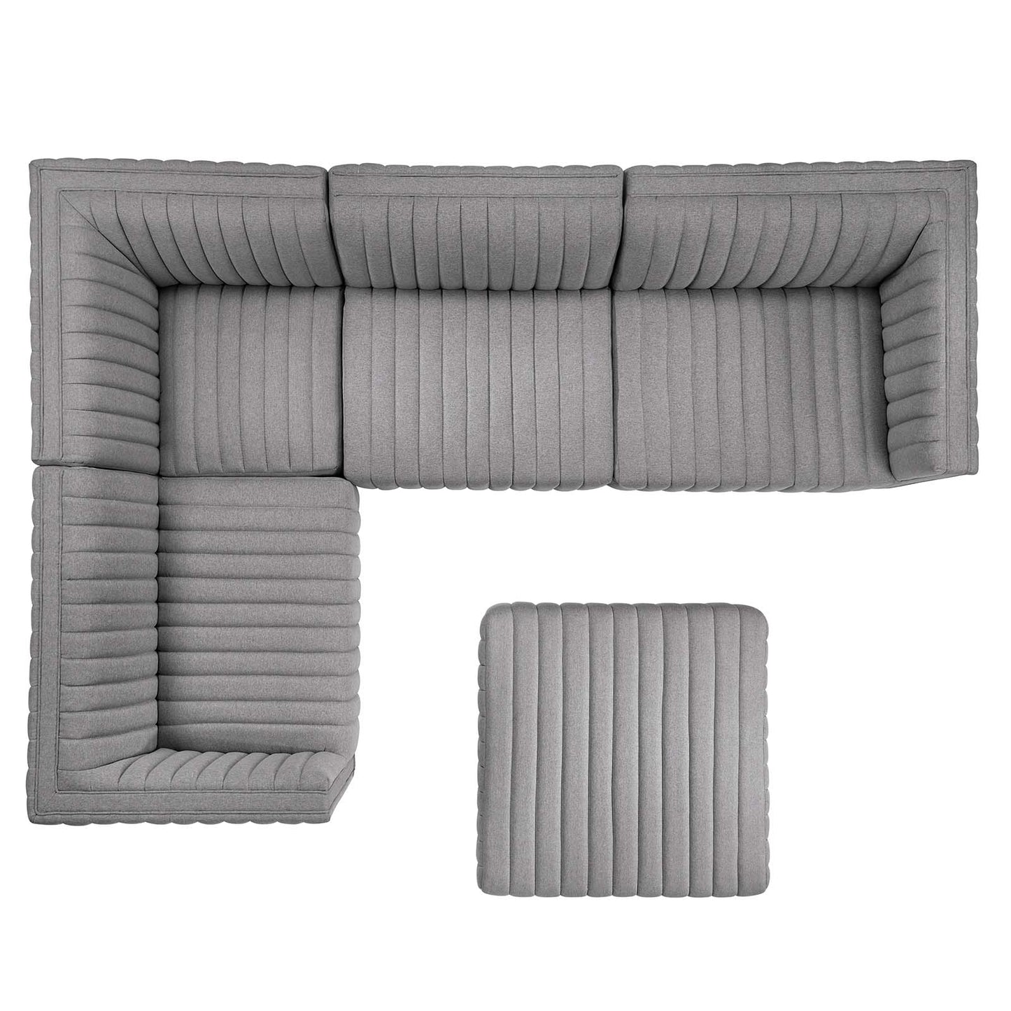 Conjure Channel Tufted Upholstered Fabric 5-Piece Sectional By Modway - EEI-5797 | Sectional | Modishstore - 26