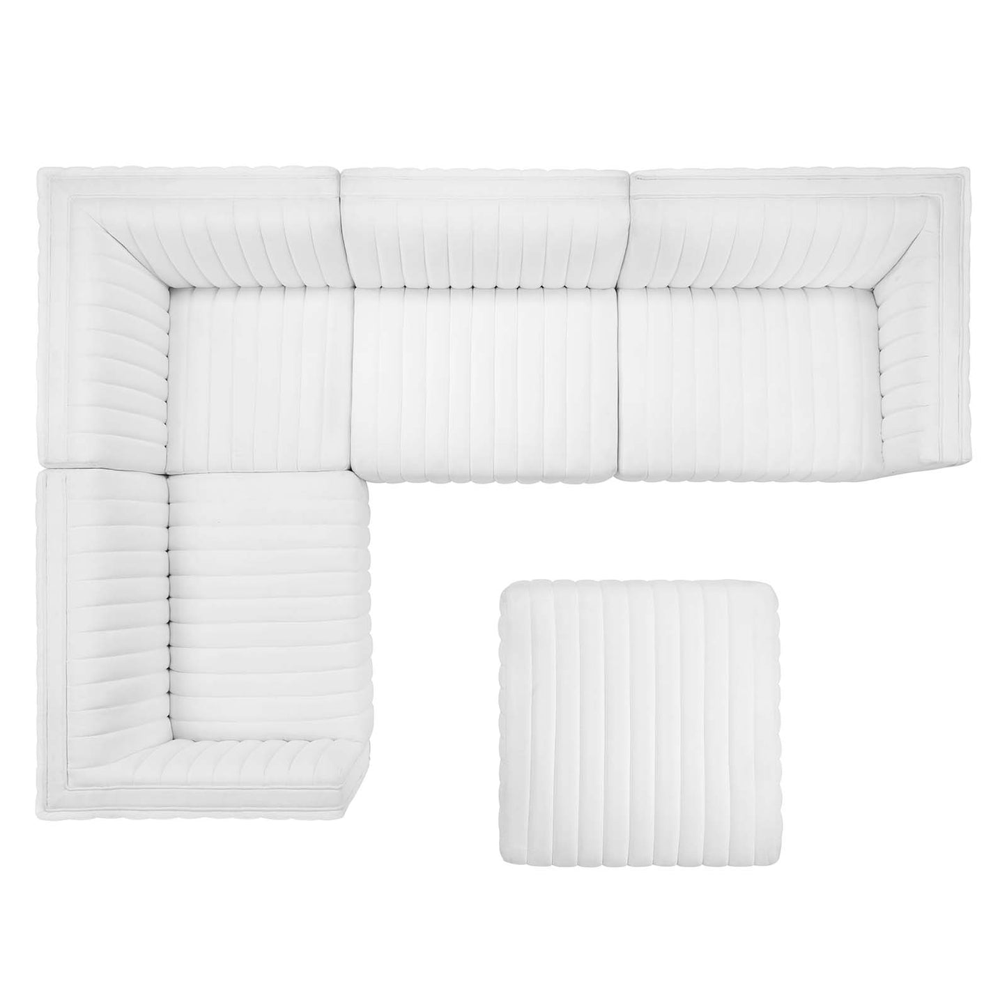 Conjure Channel Tufted Upholstered Fabric 5-Piece Sectional By Modway - EEI-5797 | Sectional | Modishstore - 42