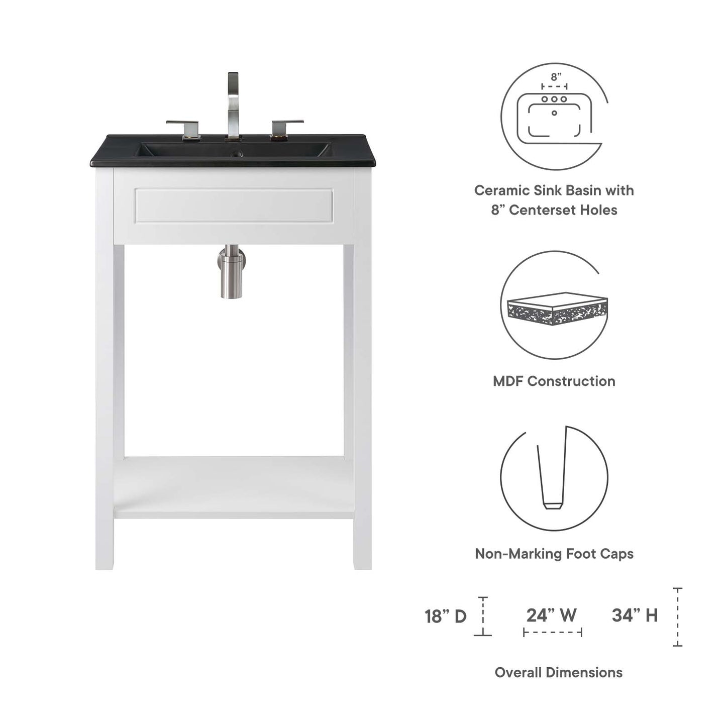 Altura 24" Bathroom Vanity By Modway - EEI-5798 | Bathroom Accessories | Modishstore - 24