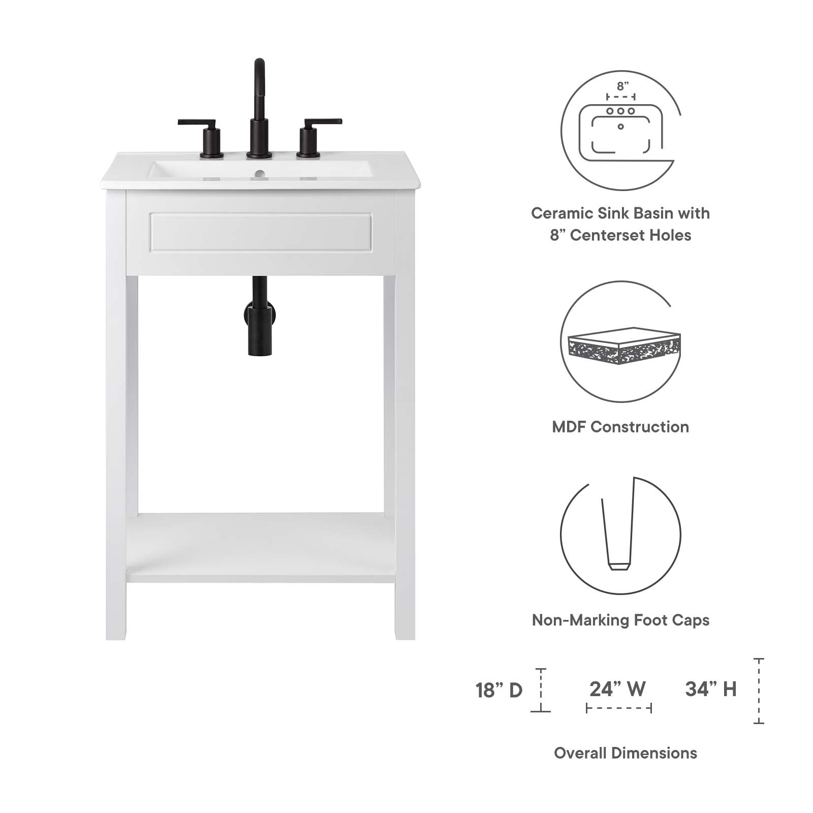Altura 24" Bathroom Vanity By Modway - EEI-5798 | Bathroom Accessories | Modishstore - 32