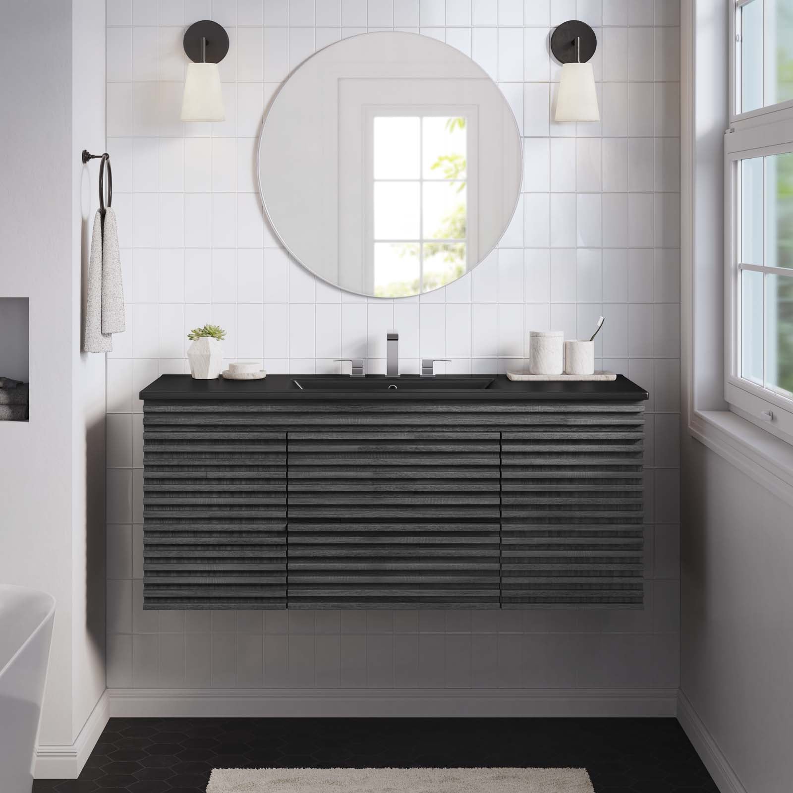 Render 48" Wall-Mount Bathroom Vanity By Modway - EEI-5801 | Bathroom Accessories | Modishstore - 1
