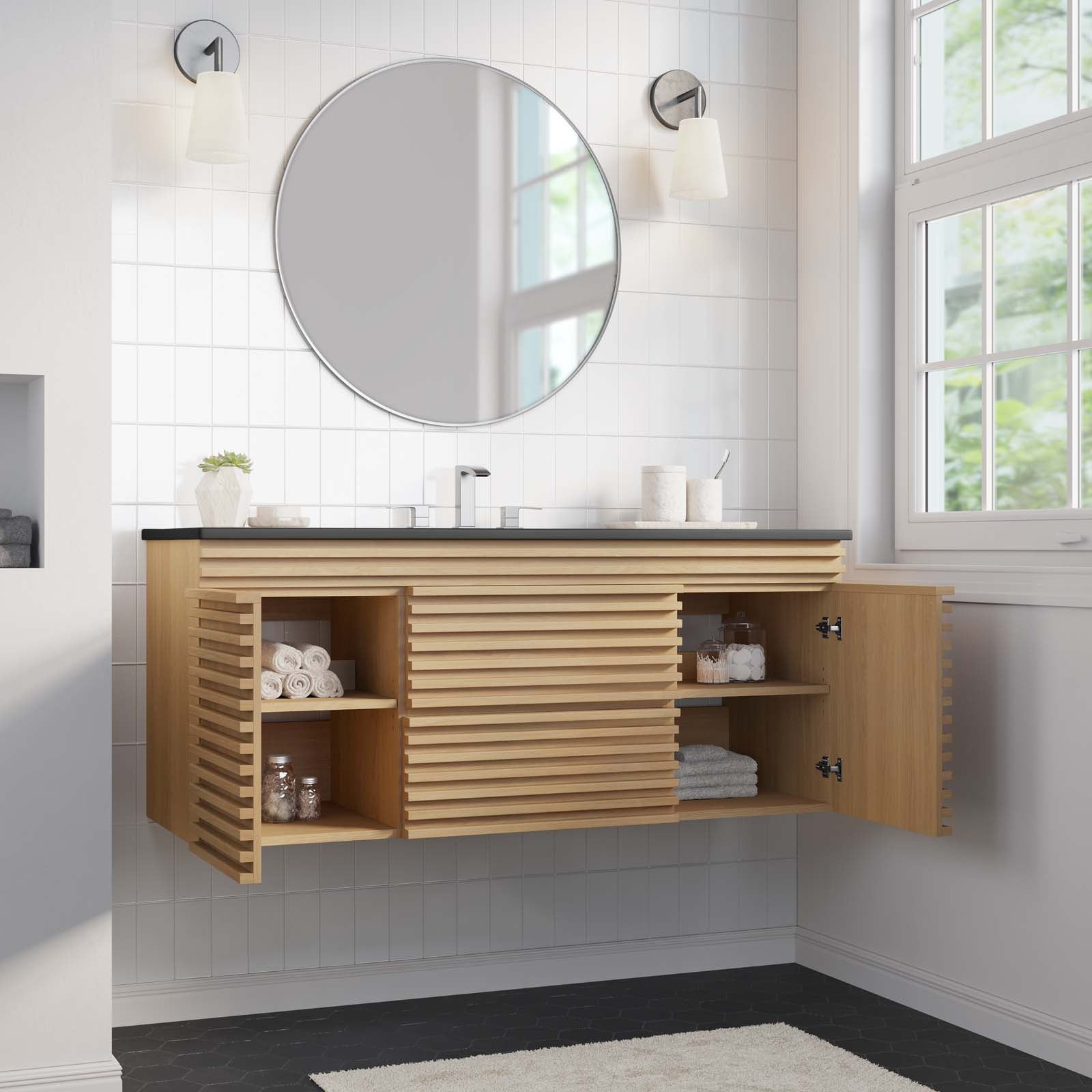 Render 48" Wall-Mount Bathroom Vanity By Modway - EEI-5801 | Bathroom Accessories | Modishstore - 42