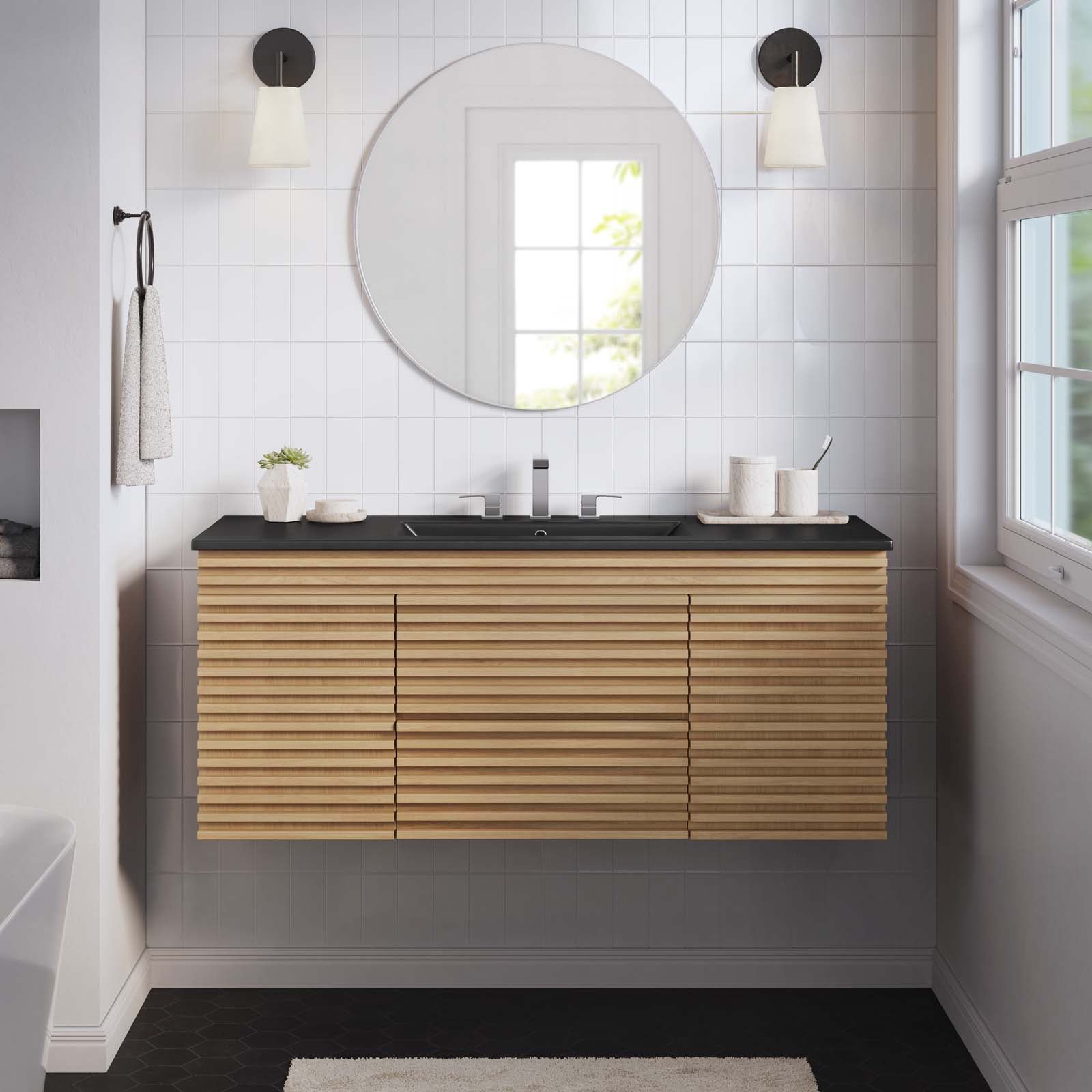 Render 48" Wall-Mount Bathroom Vanity By Modway - EEI-5801 | Bathroom Accessories | Modishstore - 43