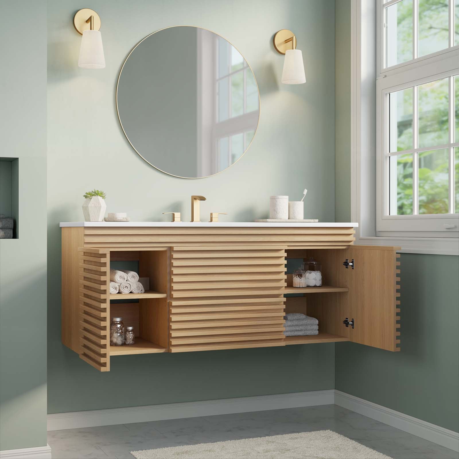 Render 48" Wall-Mount Bathroom Vanity By Modway - EEI-5801 | Bathroom Accessories | Modishstore - 52