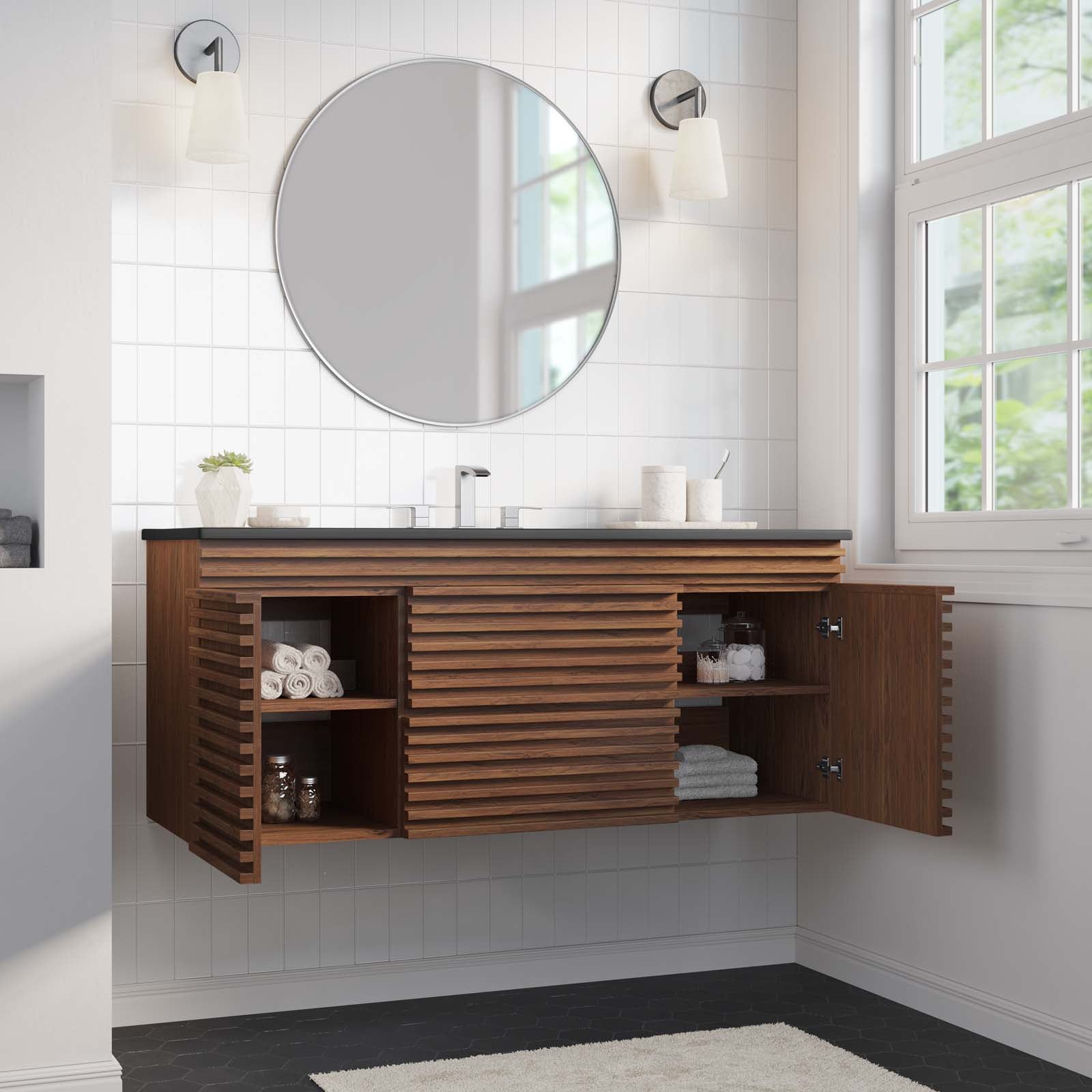 Render 48" Wall-Mount Bathroom Vanity By Modway - EEI-5801 | Bathroom Accessories | Modishstore - 62