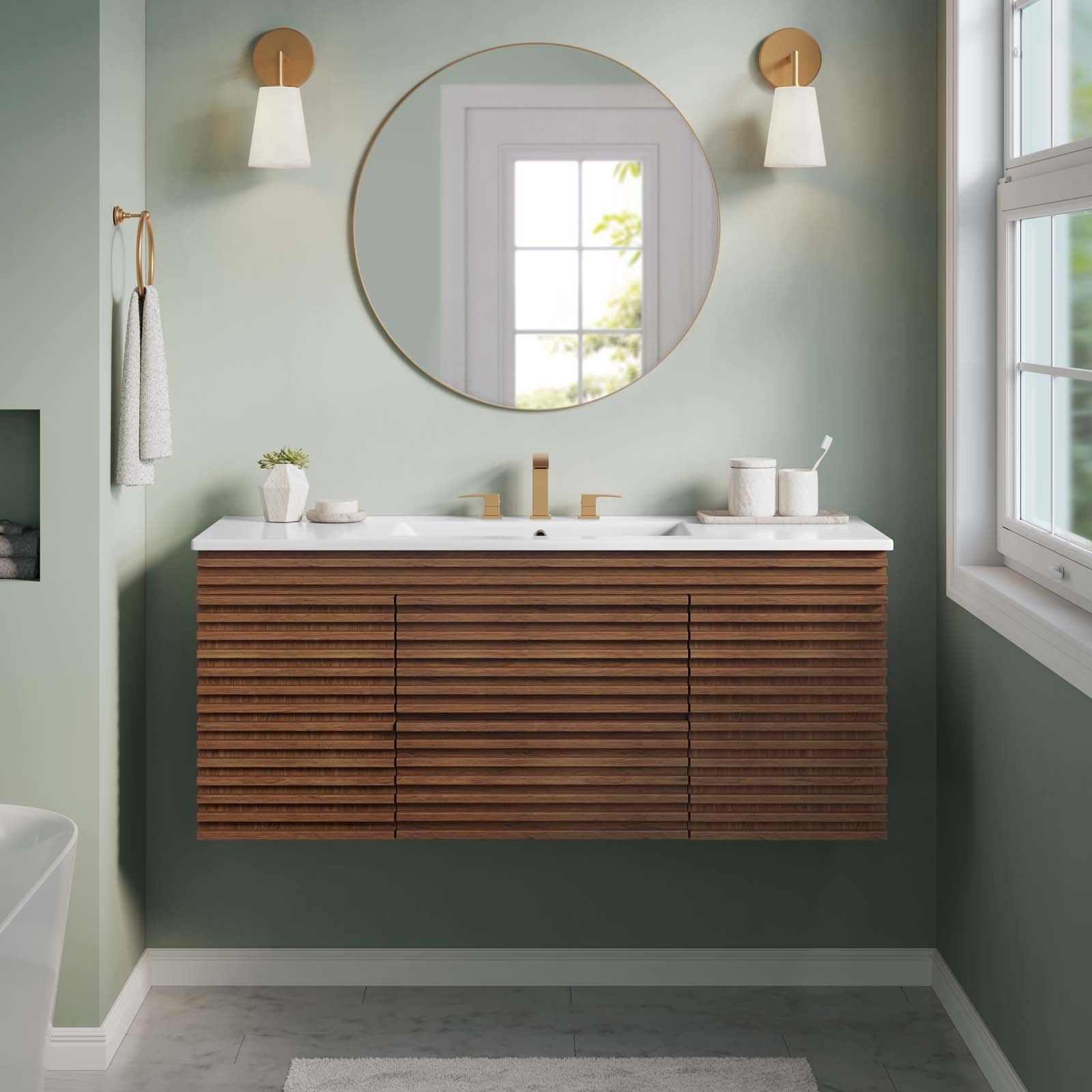Render 48" Wall-Mount Bathroom Vanity By Modway - EEI-5801 | Bathroom Accessories | Modishstore - 73