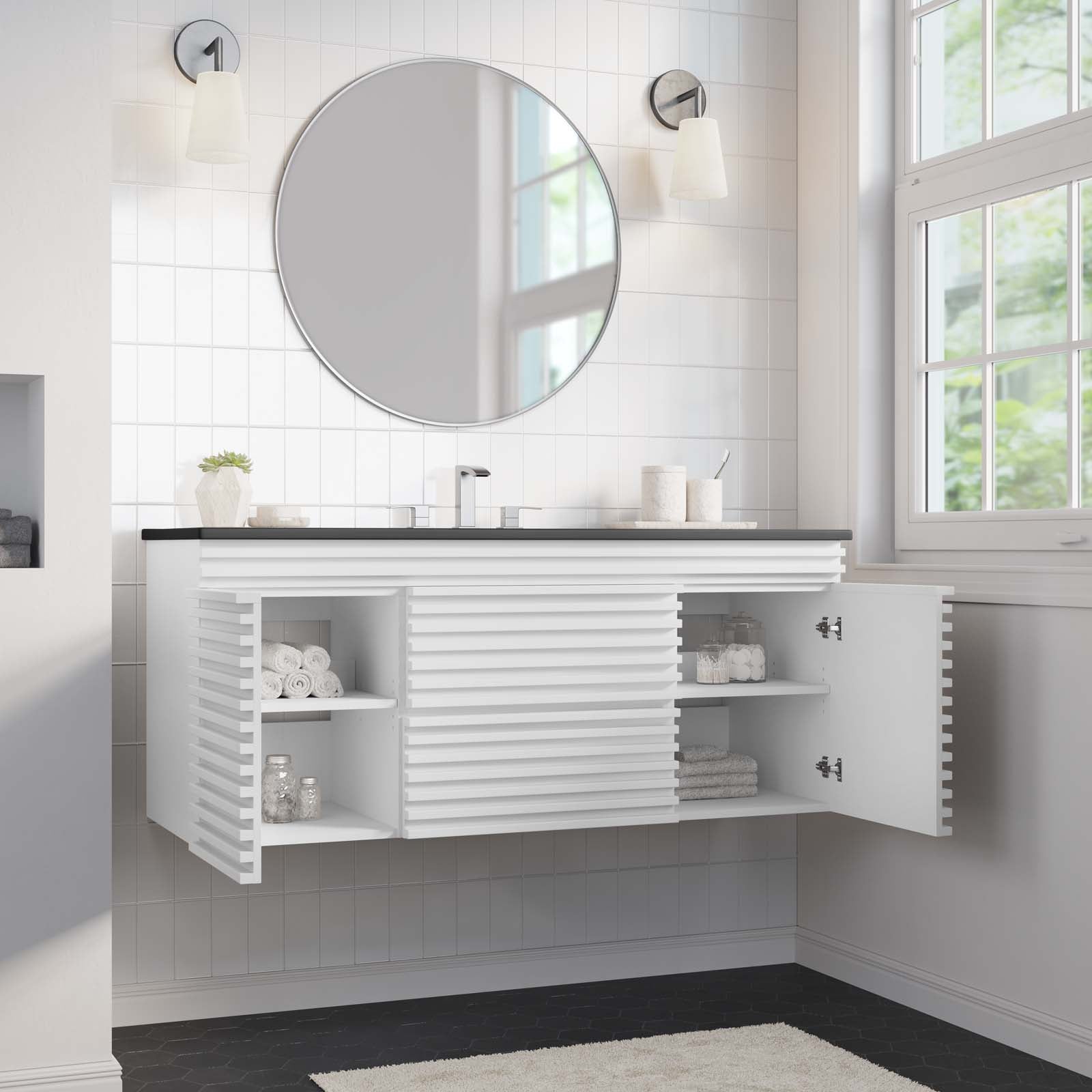 Render 48" Wall-Mount Bathroom Vanity By Modway - EEI-5801 | Bathroom Accessories | Modishstore - 82