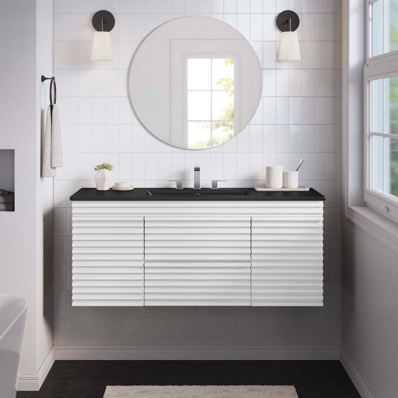 Render 48" Wall-Mount Bathroom Vanity By Modway - EEI-5801 | Bathroom Accessories | Modishstore - 83