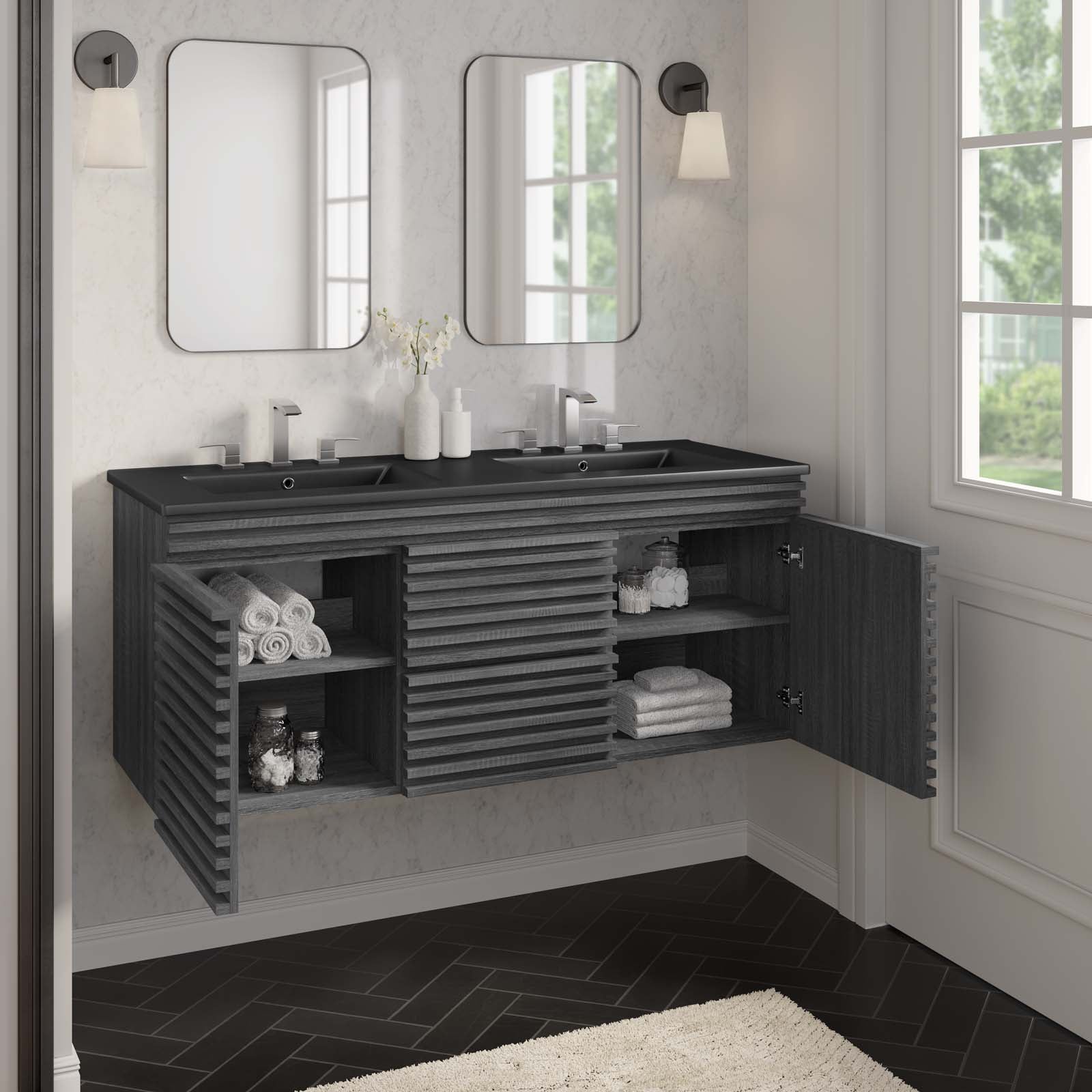 Render 48" Wall-Mount Bathroom Vanity By Modway - EEI-5802 | Bathroom Accessories | Modishstore - 3