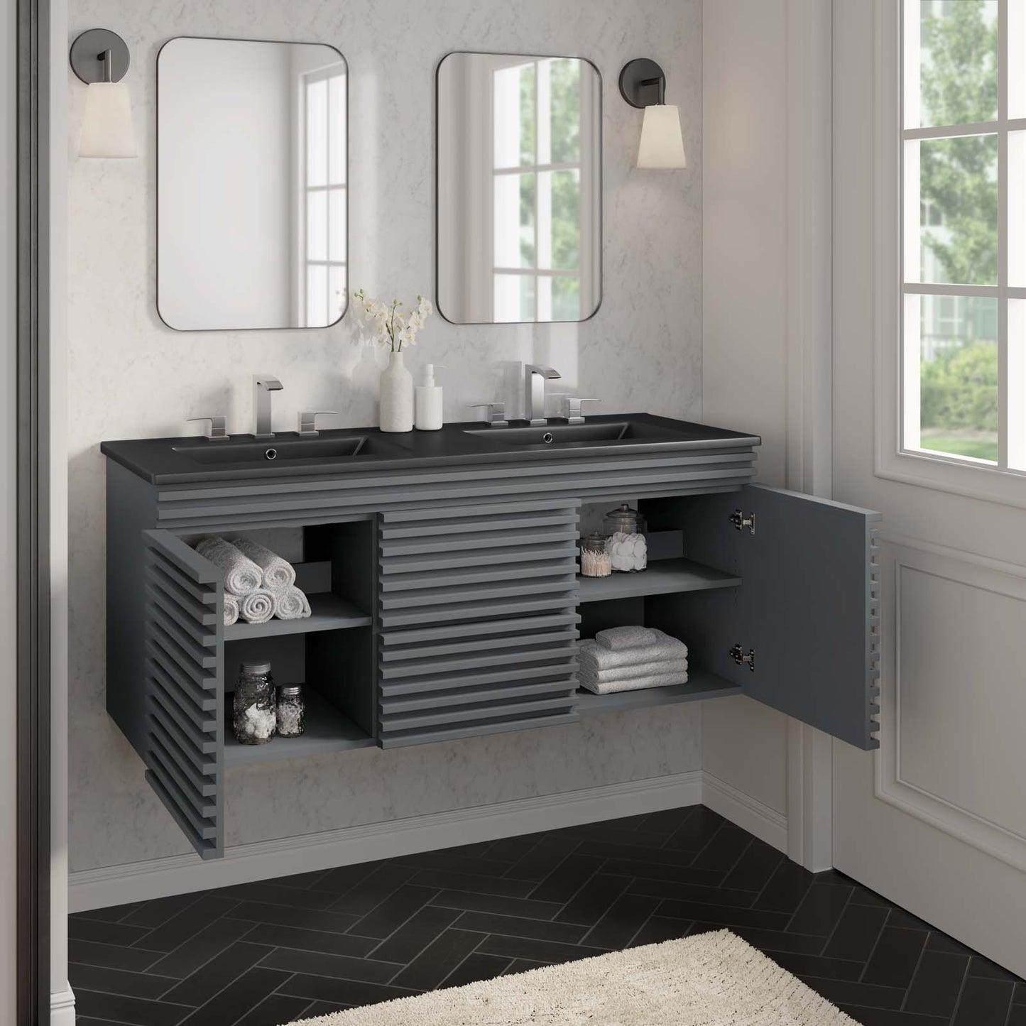 Render 48" Wall-Mount Bathroom Vanity By Modway - EEI-5802 | Bathroom Accessories | Modishstore - 21