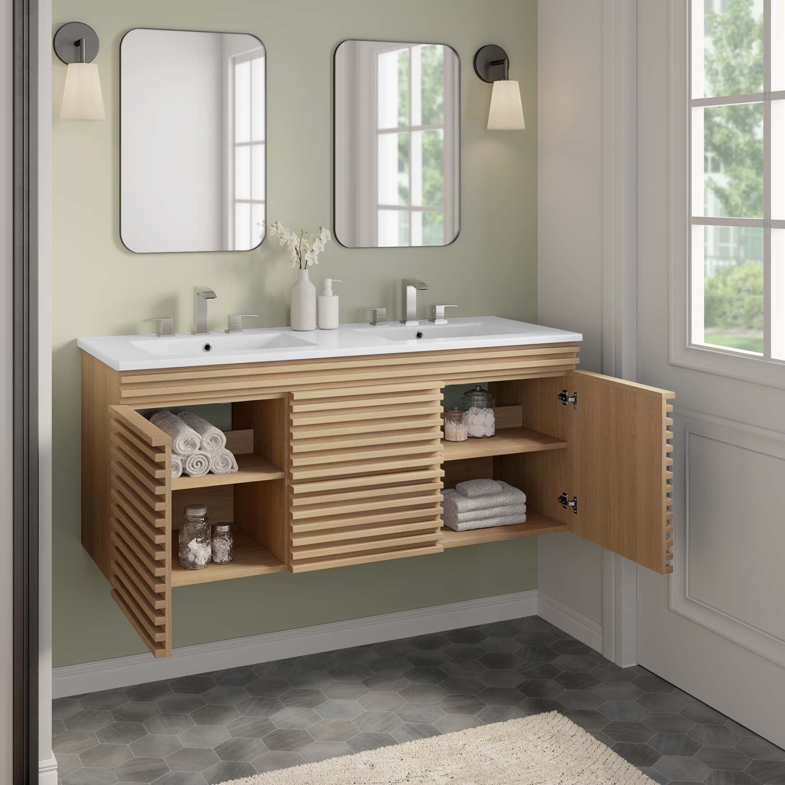 Render 48" Wall-Mount Bathroom Vanity By Modway - EEI-5802 | Bathroom Accessories | Modishstore - 51