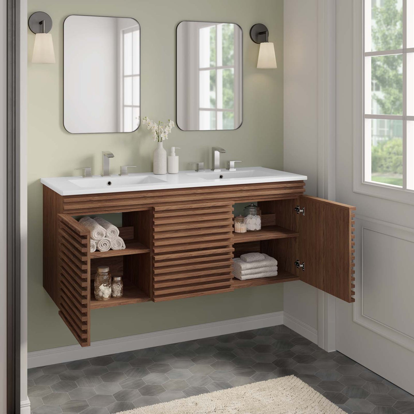 Render 48" Wall-Mount Bathroom Vanity By Modway - EEI-5802 | Bathroom Accessories | Modishstore - 71