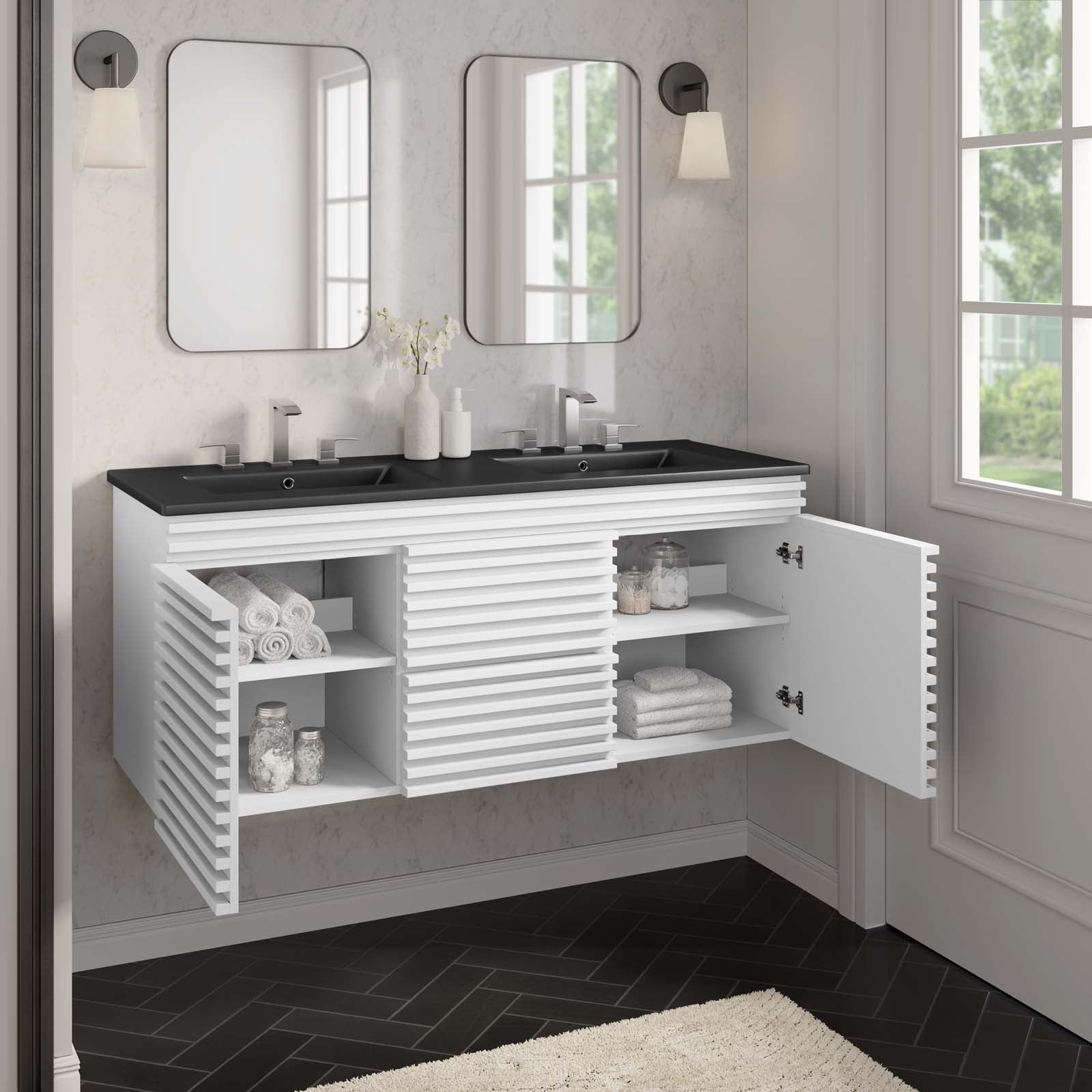 Render 48" Wall-Mount Bathroom Vanity By Modway - EEI-5802 | Bathroom Accessories | Modishstore - 81