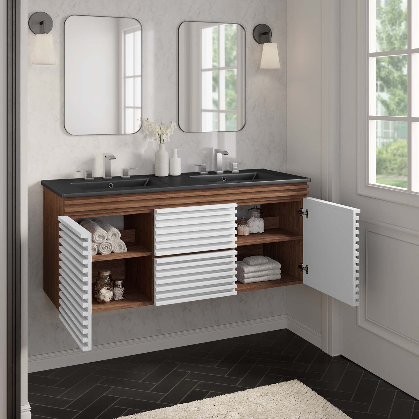 Render 48" Wall-Mount Bathroom Vanity By Modway - EEI-5802 | Bathroom Accessories | Modishstore - 91
