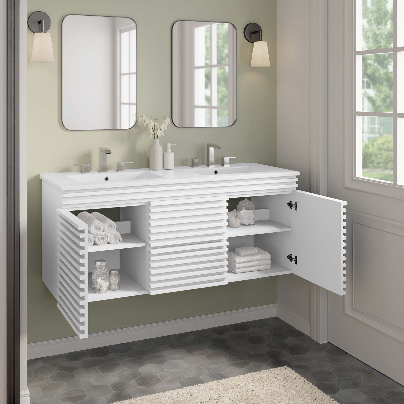 Render 48" Wall-Mount Bathroom Vanity By Modway - EEI-5802 | Bathroom Accessories | Modishstore - 111