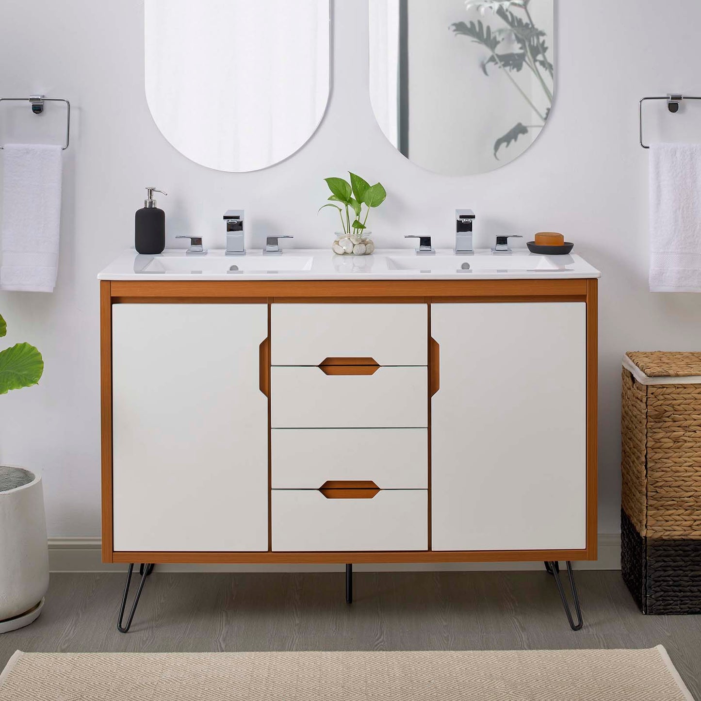 Energize 48" Double Sink Bathroom Vanity By Modway - EEI-5809 | Bathroom Accessories | Modishstore - 11