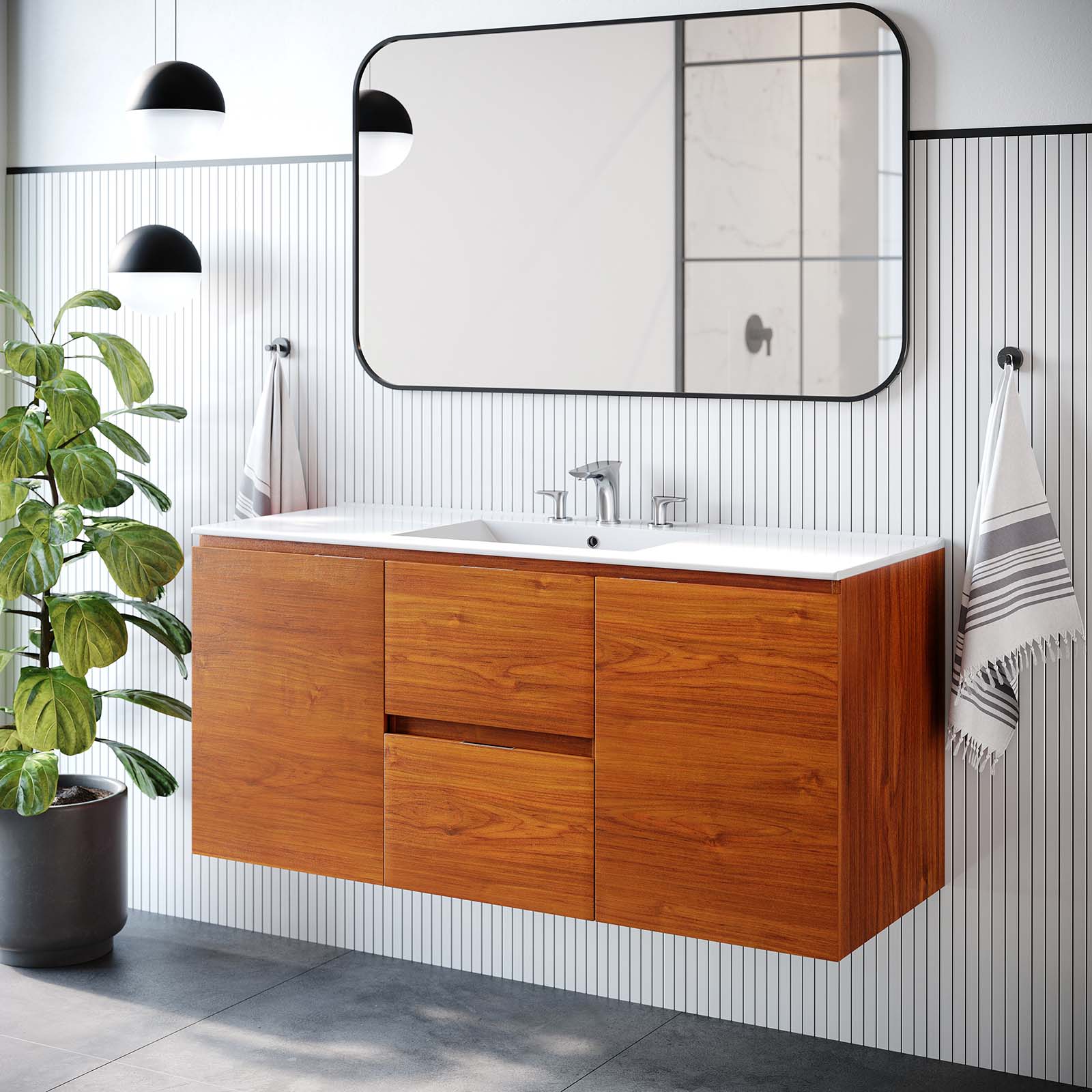 Scenic 48" Wall-Mount Bathroom Vanity By Modway - EEI-5814 | Bathroom Accessories | Modishstore - 11