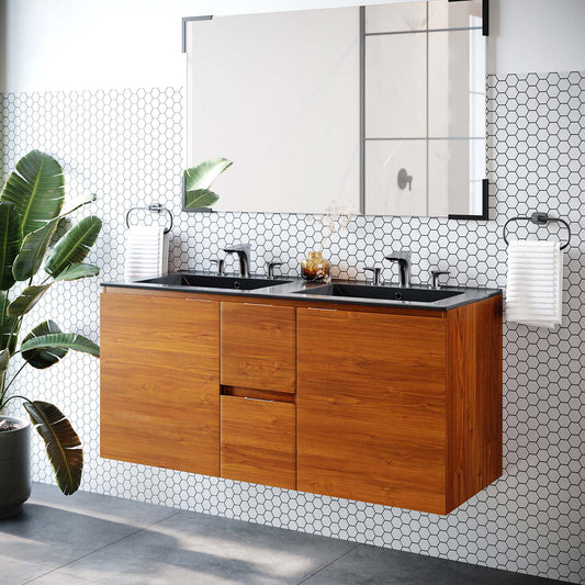 Scenic 48" Double Wall-Mount Bathroom Vanity By Modway - EEI-5815 | Bathroom Accessories | Modishstore - 1