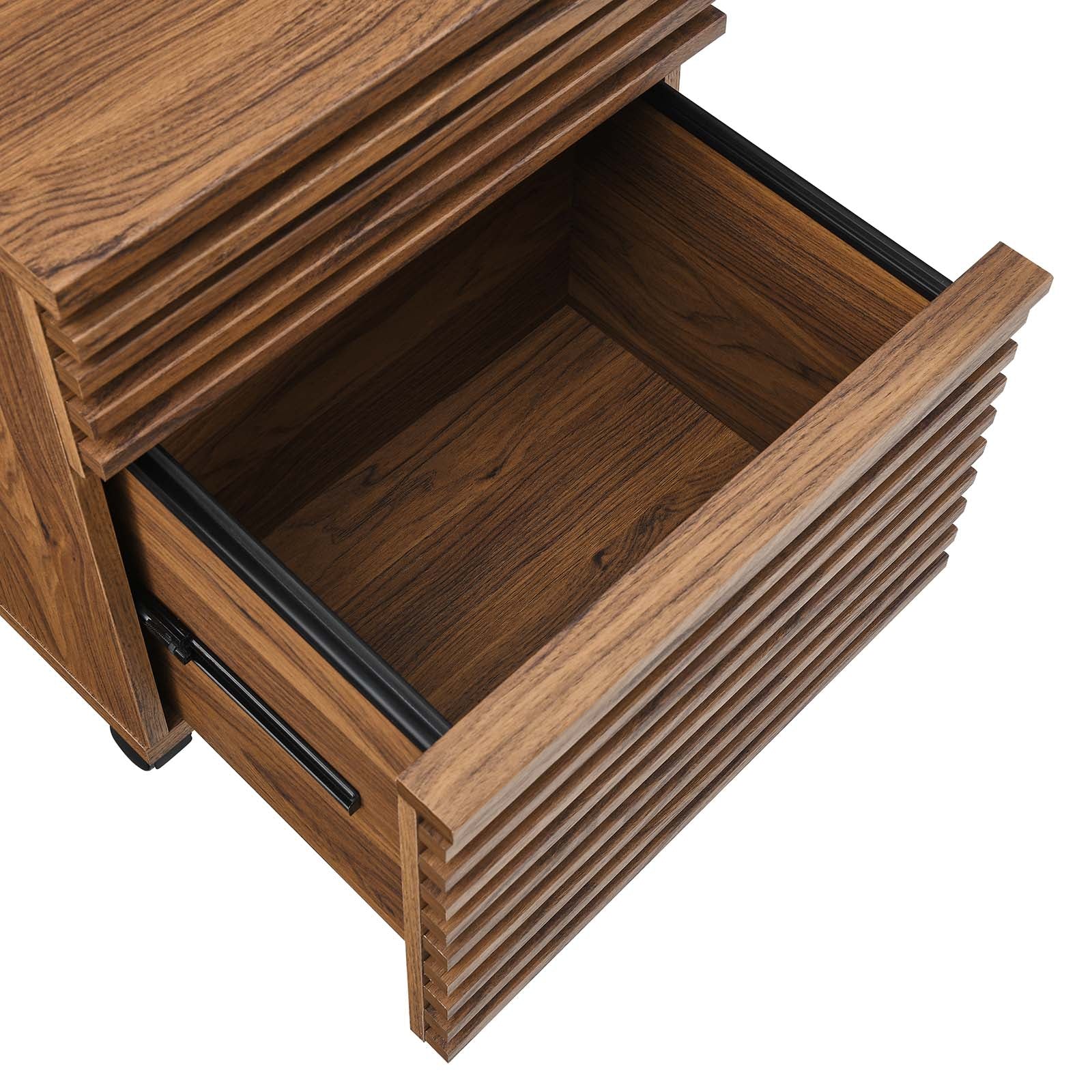 Render Wood Desk And File Cabinet Set By Modway - EEI-5821-WAL | Desks |  Modishstore - 4