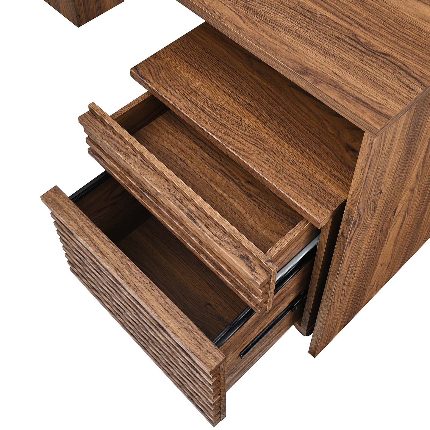 Render Wood Desk And File Cabinet Set By Modway - EEI-5821-WAL | Desks |  Modishstore - 5
