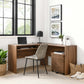 Render Wood Desk And File Cabinet Set By Modway - EEI-5821-WAL | Desks |  Modishstore