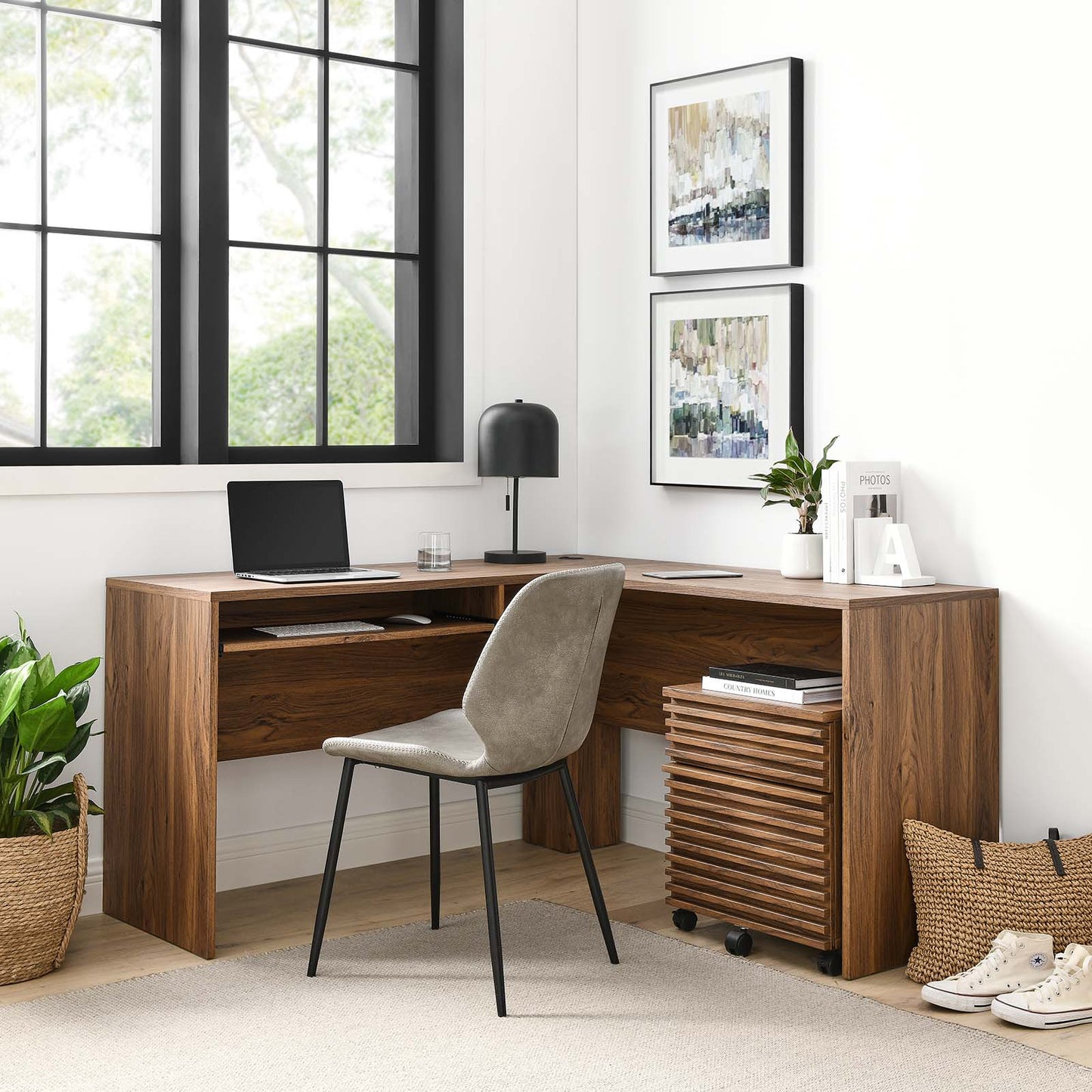 Render Wood Desk and File Cabinet Set By Modway - EEI-5821 | Desks | Modishstore - 1