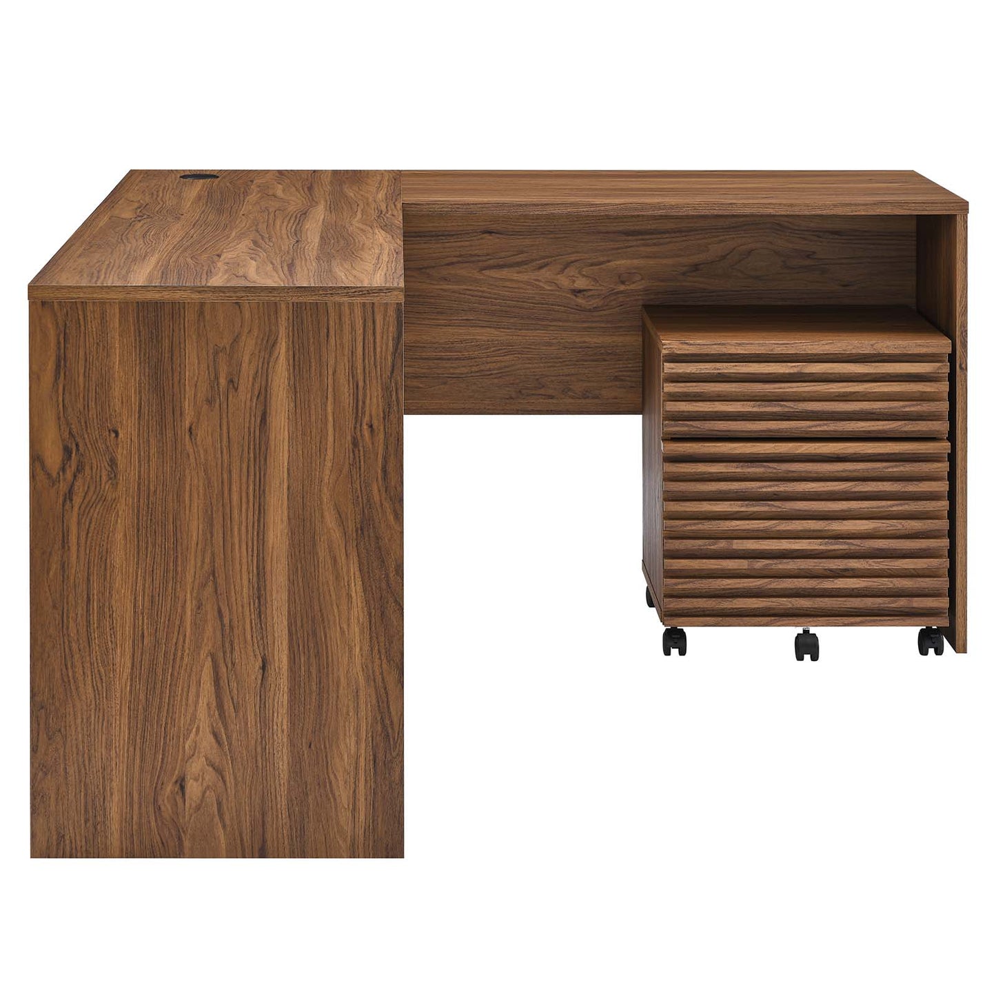Render Wood Desk And File Cabinet Set By Modway - EEI-5821-WAL | Desks |  Modishstore - 10