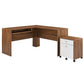 Transmit Wood Desk And File Cabinet Set By Modway - EEI-5822-WAL-WHI | Desks |  Modishstore - 2