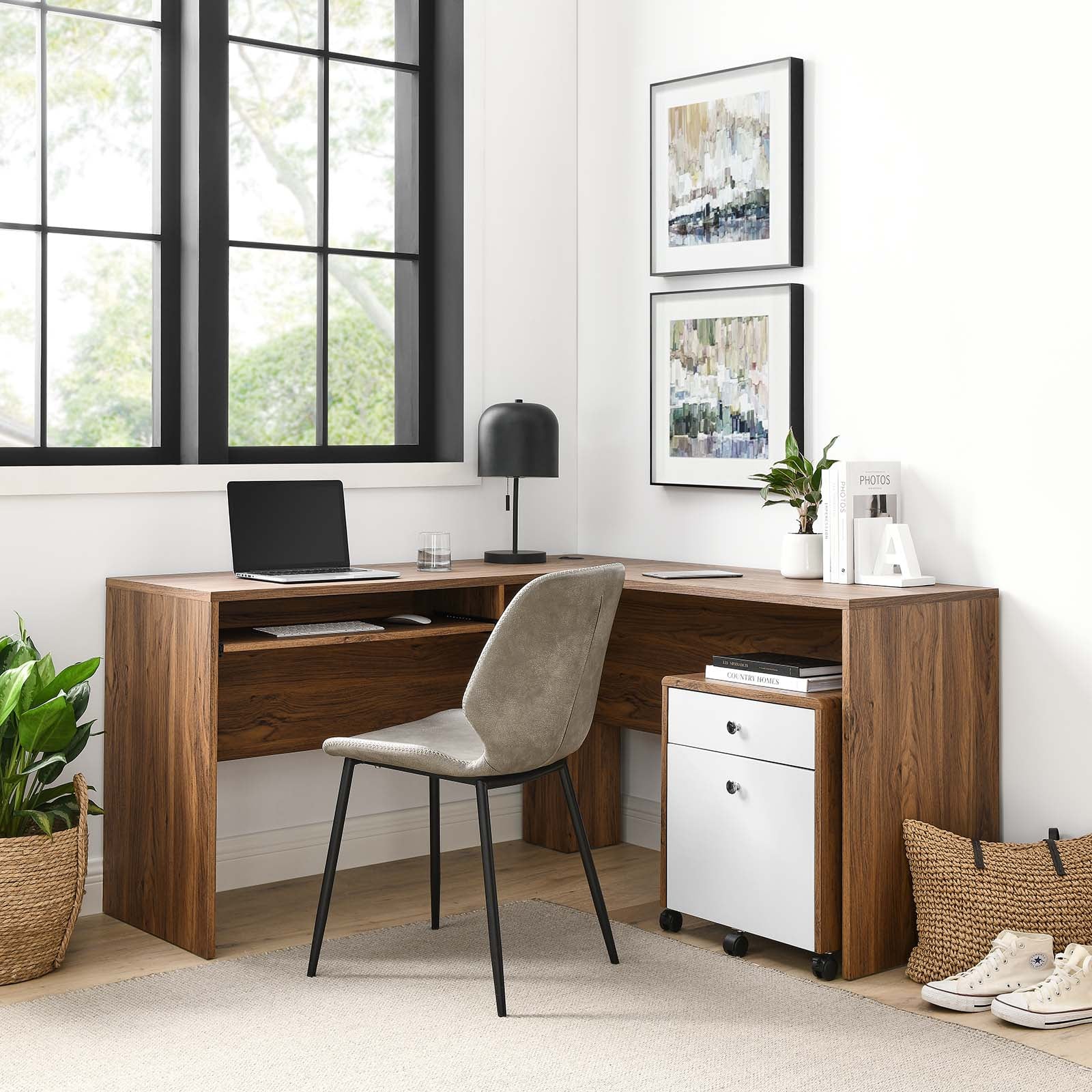 Transmit Wood Desk and File Cabinet Set By Modway - EEI-5822 | Desks | Modishstore - 1