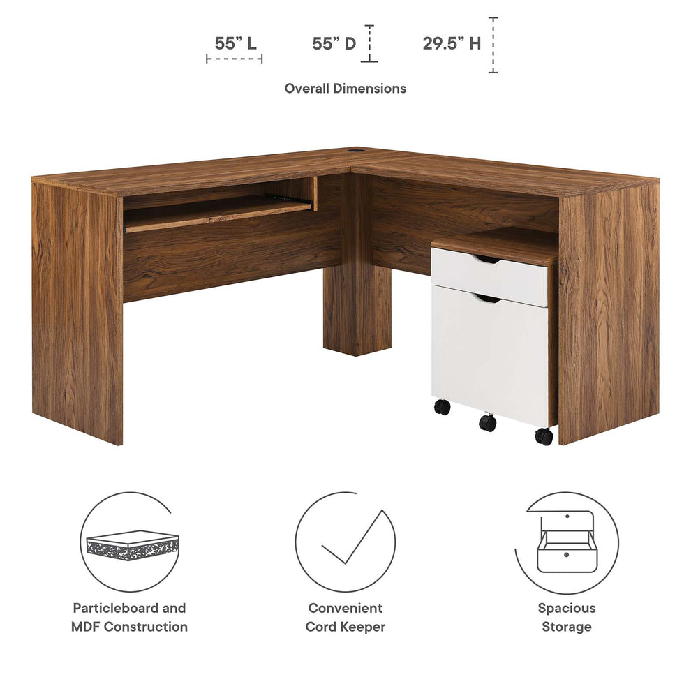 Envision Wood Desk and File Cabinet Set By Modway - EEI-5823 | Desks | Modishstore - 9