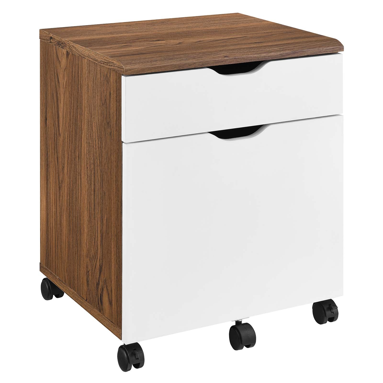 Envision Wood Desk And File Cabinet Set By Modway - EEI-5823-WAL-WHI | Desks |  Modishstore - 16