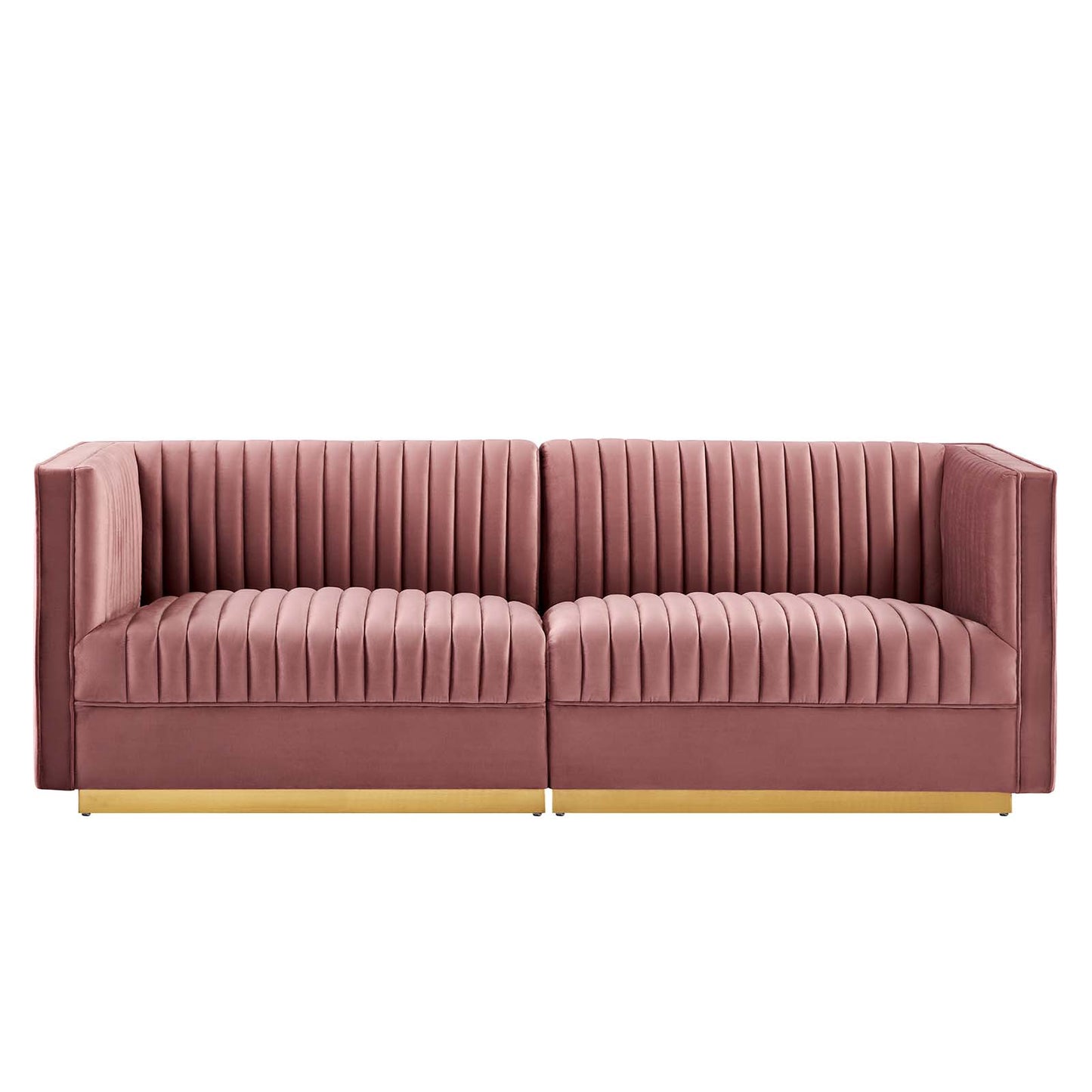 Sanguine Channel Tufted Performance Velvet Modular Sectional Sofa Loveseat By Modway - EEI-5824 | Loveseats | Modishstore - 3