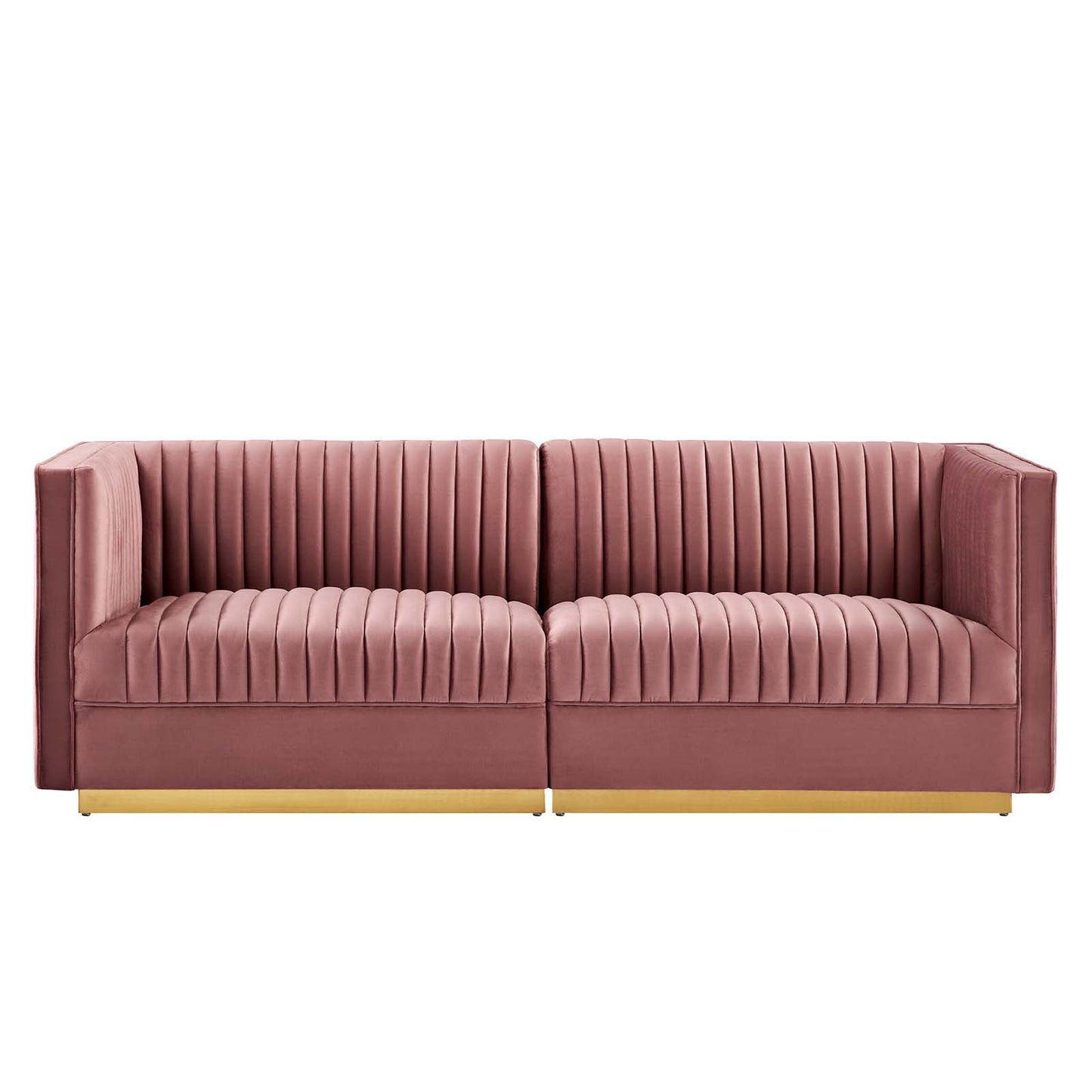 Sanguine Channel Tufted Performance Velvet Modular Sectional Sofa Loveseat By Modway - EEI-5824 | Sectional | Modishstore - 3