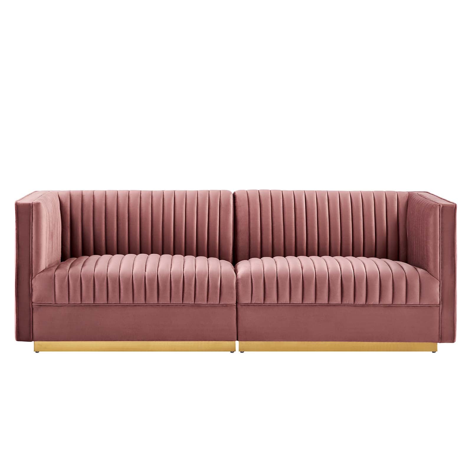 Sanguine Channel Tufted Performance Velvet Modular Sectional Sofa Loveseat By Modway - EEI-5824 | Sectional | Modishstore - 3