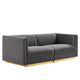 Sanguine Channel Tufted Performance Velvet Modular Sectional Sofa Loveseat By Modway - EEI-5824 | Loveseats | Modishstore - 10