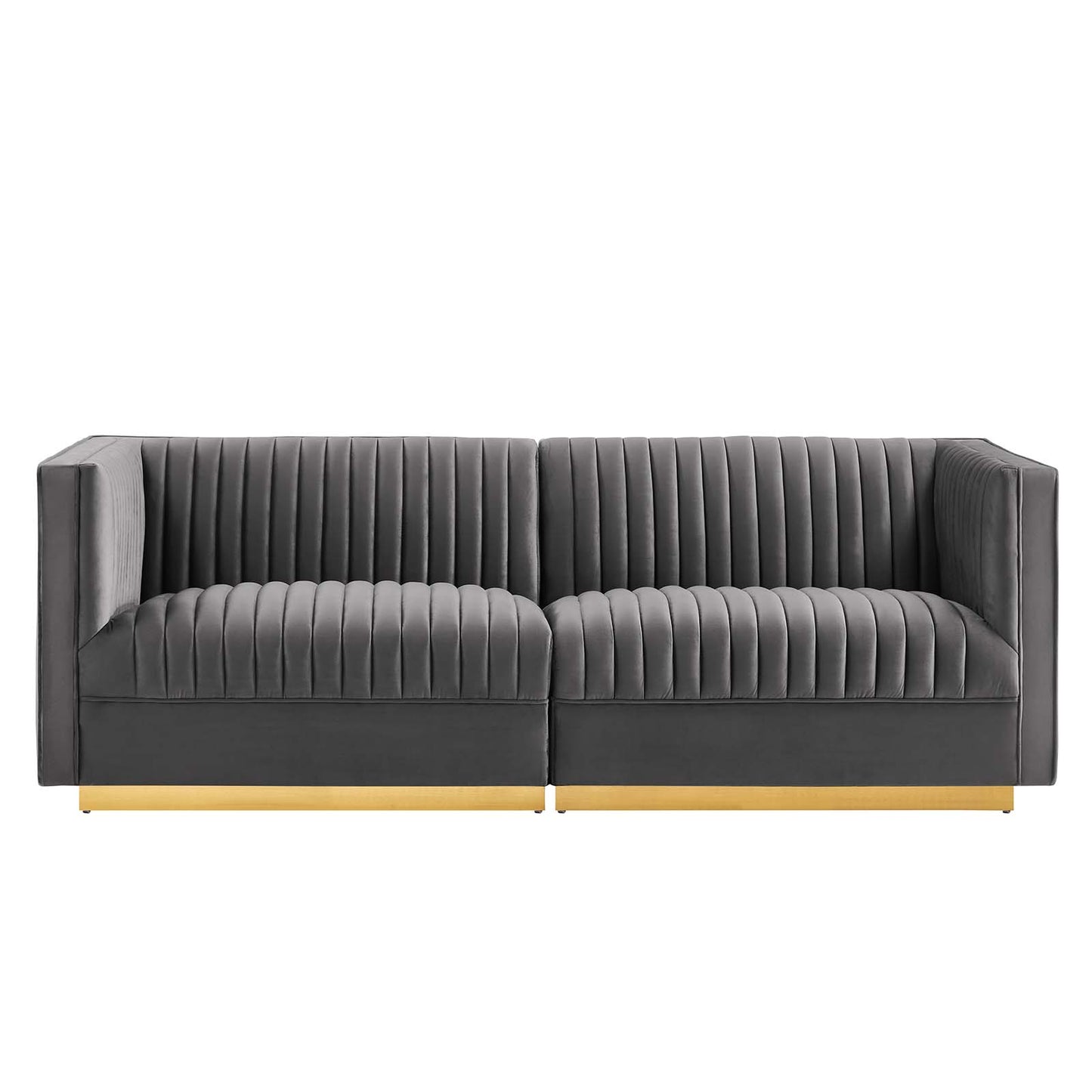 Sanguine Channel Tufted Performance Velvet Modular Sectional Sofa Loveseat By Modway - EEI-5824 | Sectional | Modishstore - 12