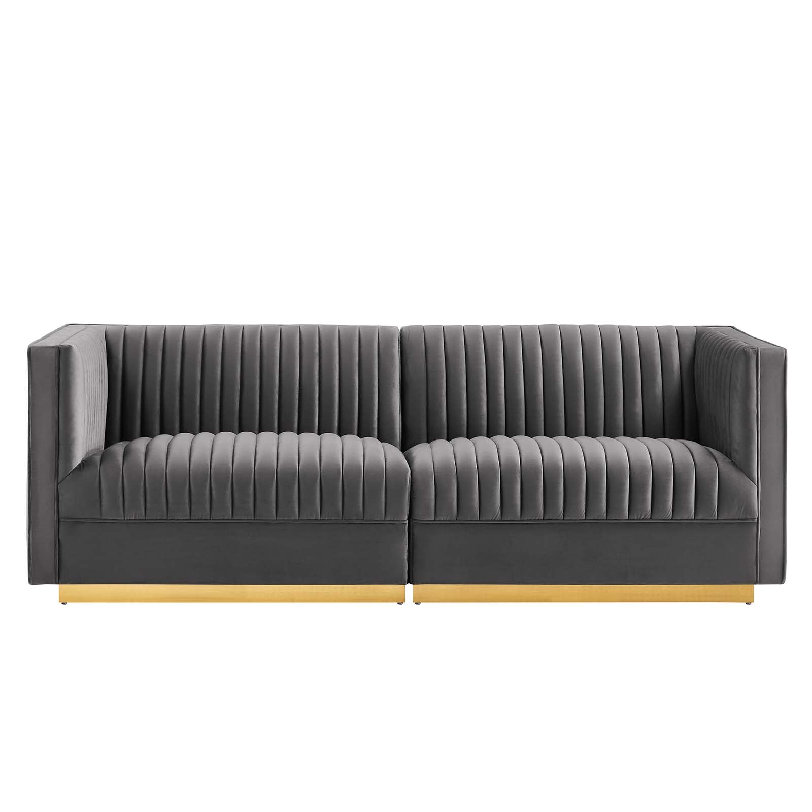 Sanguine Channel Tufted Performance Velvet Modular Sectional Sofa Loveseat By Modway - EEI-5824 | Sectional | Modishstore - 12