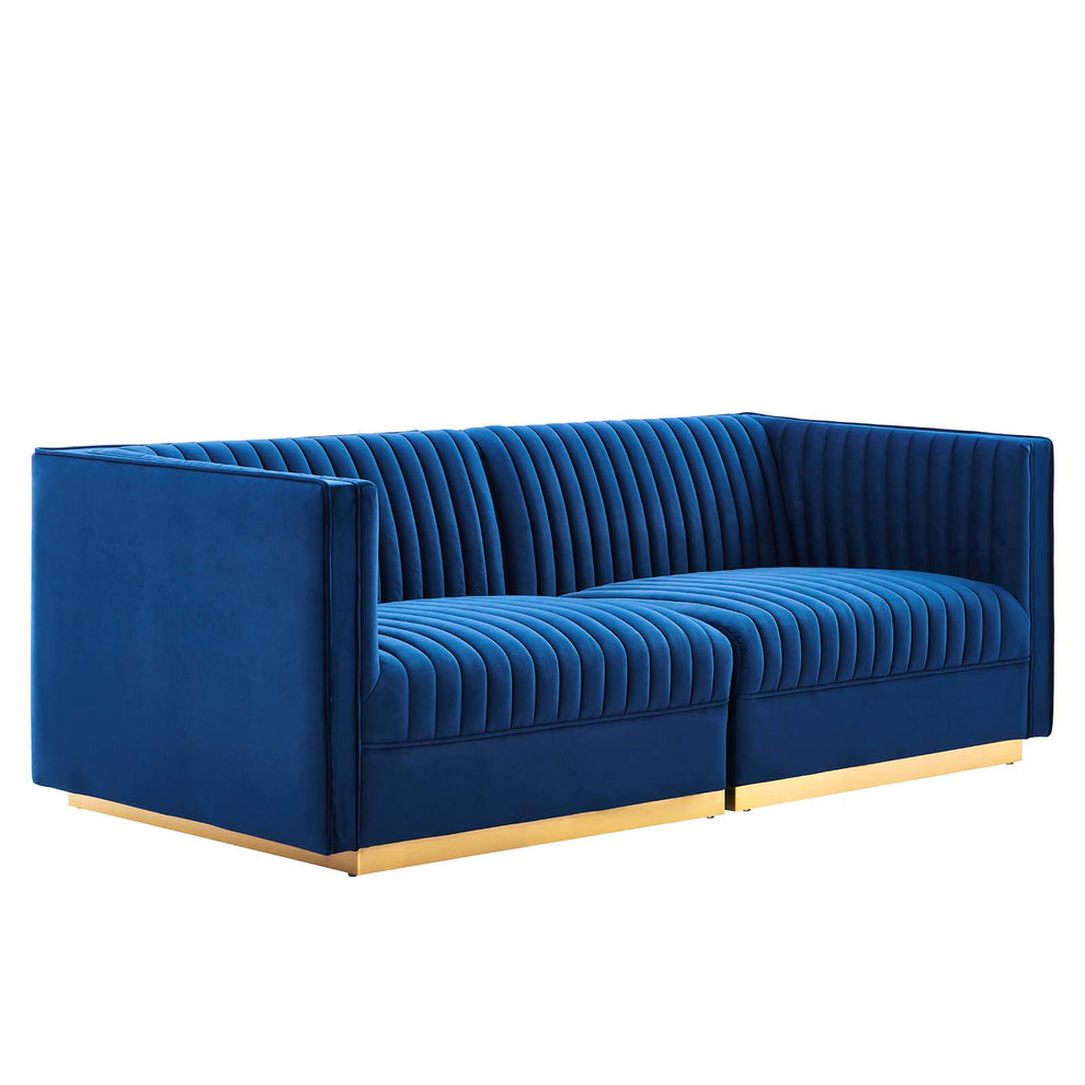 Sanguine Channel Tufted Performance Velvet Modular Sectional Sofa Loveseat By Modway - EEI-5824 | Sectional | Modishstore - 19