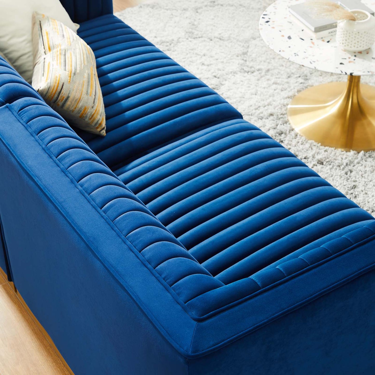 Sanguine Channel Tufted Performance Velvet Modular Sectional Sofa Loveseat By Modway - EEI-5824 | Sectional | Modishstore - 20