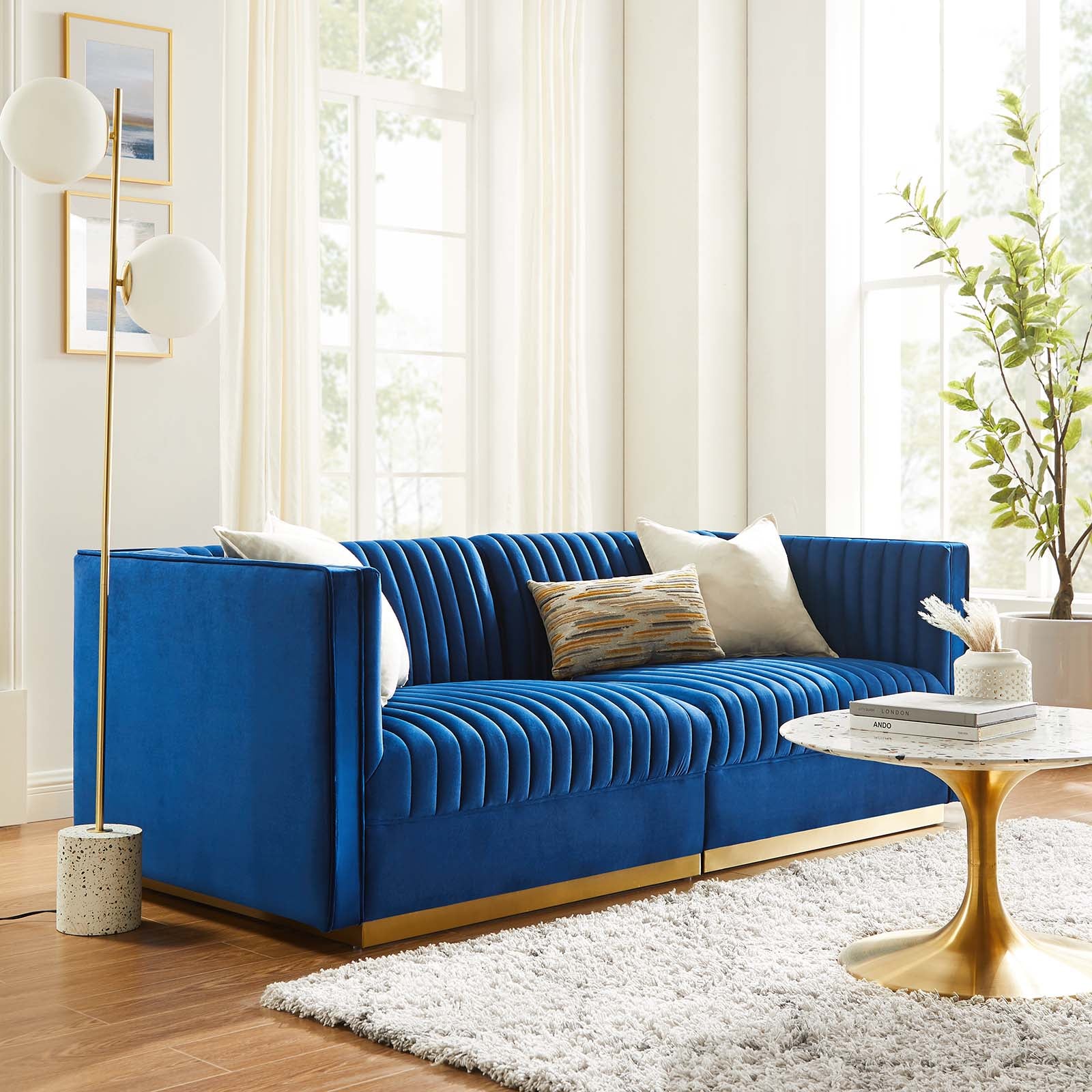 Sanguine Channel Tufted Performance Velvet Modular Sectional Sofa Loveseat By Modway - EEI-5824 | Sectional | Modishstore - 21