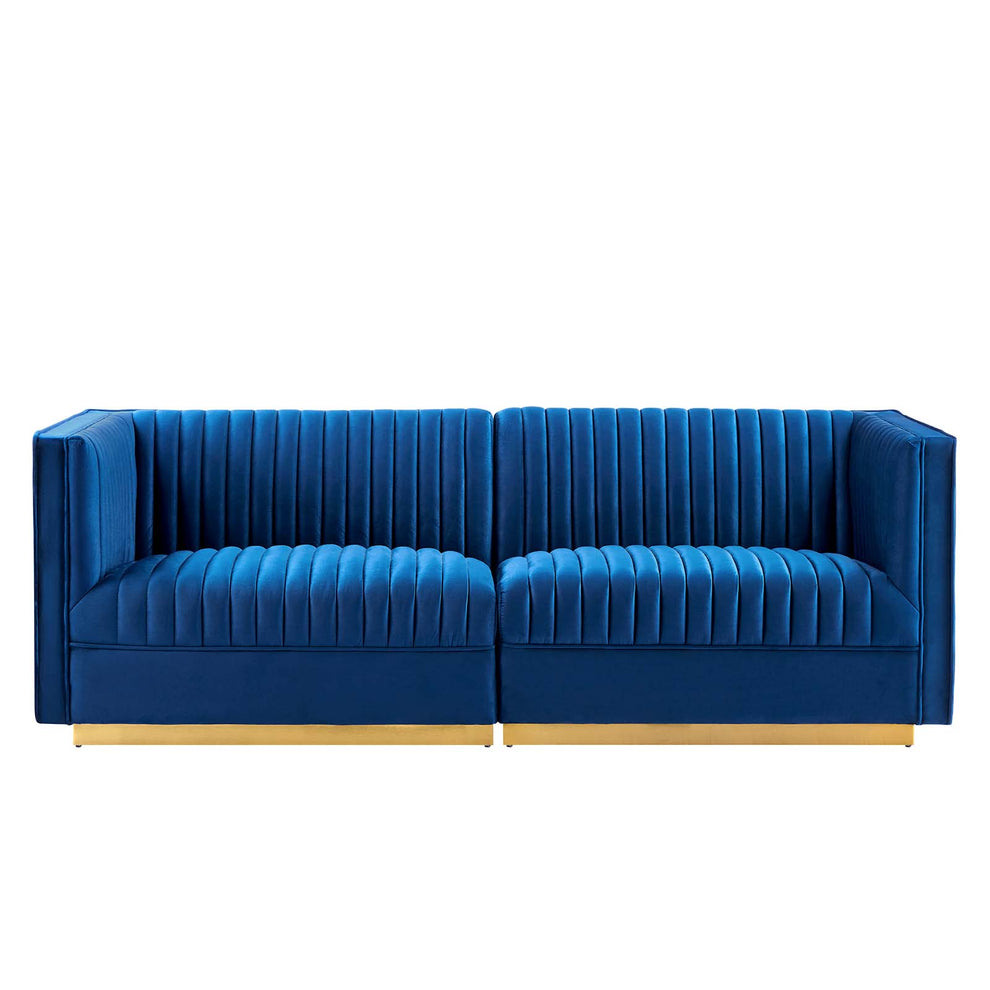 Sanguine Channel Tufted Performance Velvet Modular Sectional Sofa Loveseat By Modway - EEI-5824 | Sectional | Modishstore - 22