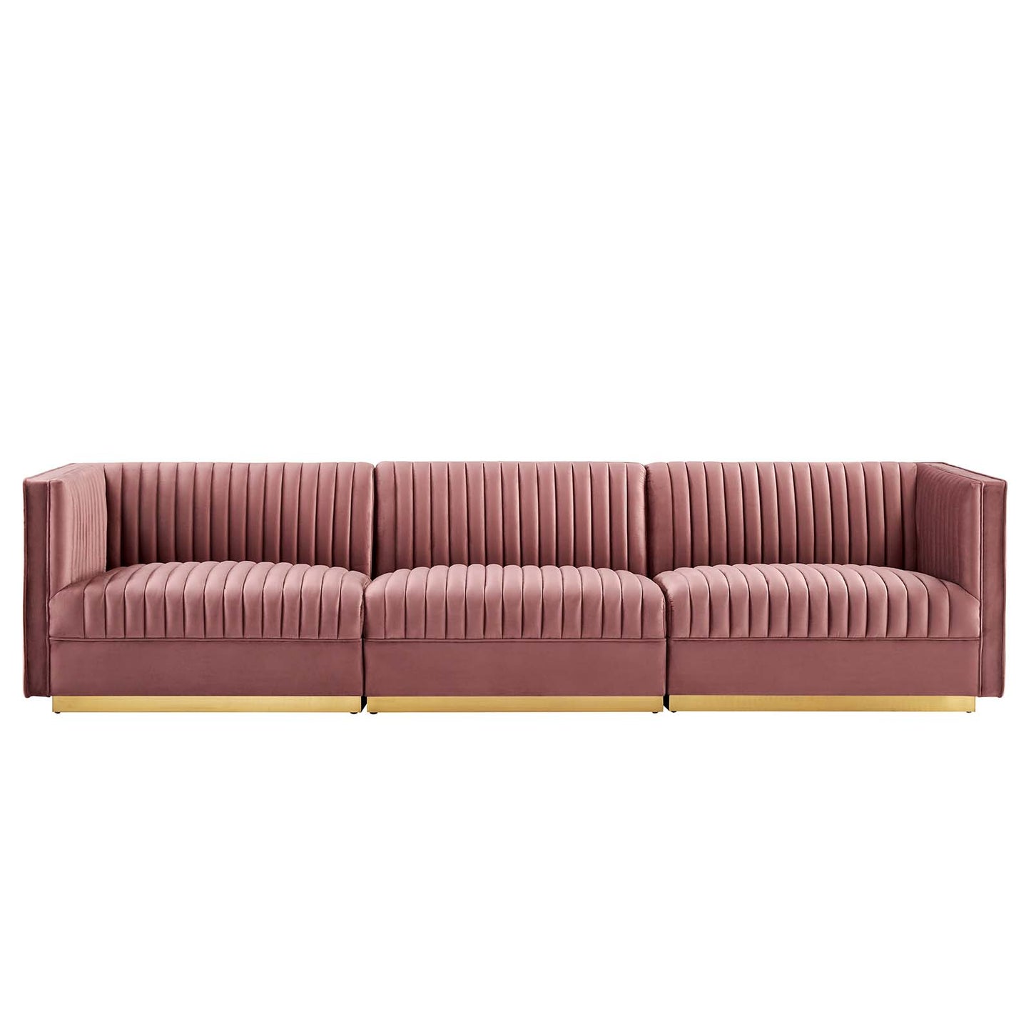 Sanguine Channel Tufted Performance Velvet 3-Seat Modular Sectional Sofa By Modway - EEI-5825 | Sectional | Modishstore - 4