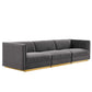 Sanguine Channel Tufted Performance Velvet 3-Seat Modular Sectional Sofa By Modway - EEI-5825 | Sectional | Modishstore - 11