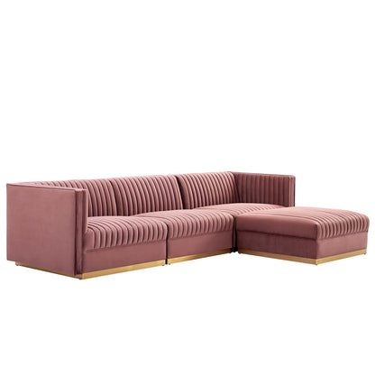 Sanguine Channel Tufted Performance Velvet 4-Piece Modular Sectional Sofa By Modway - EEI-5826 | Sectional | Modishstore - 2